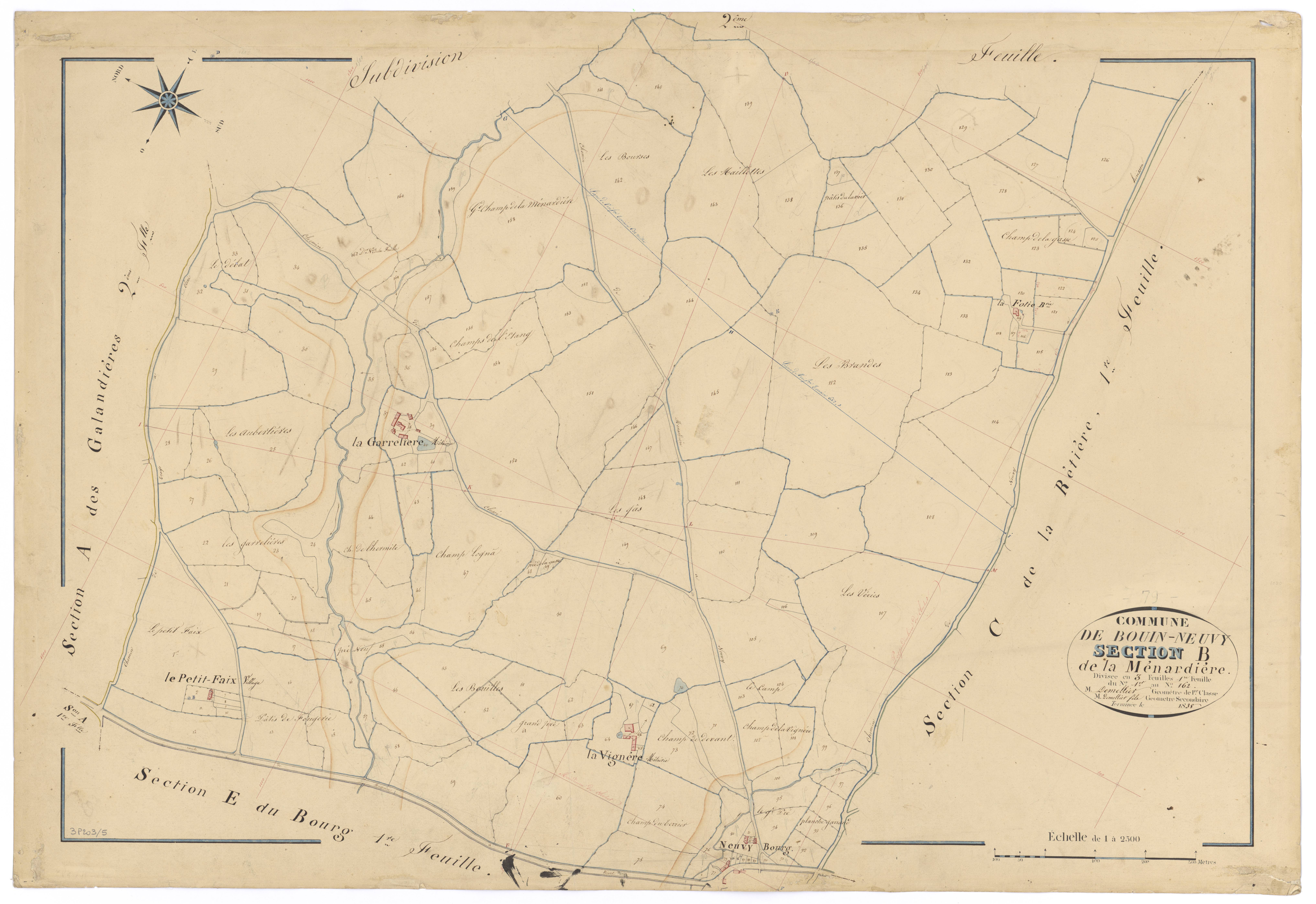 Bouin - FRAD079_CADASTRE_NAPOLEONIEN Section B1 dite de la Ménardière 