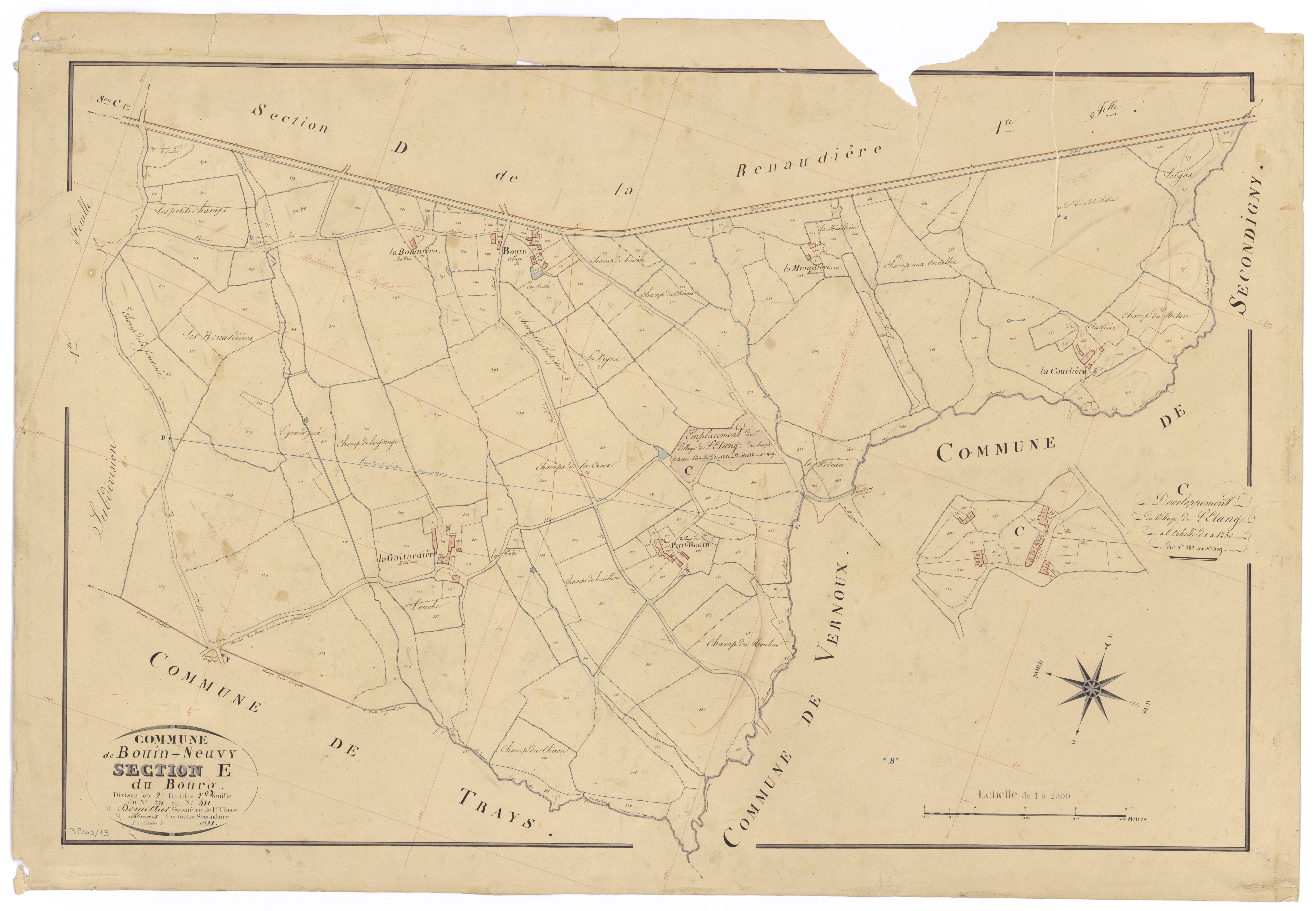 Bouin - FRAD079_CADASTRE_NAPOLEONIEN Section E2 dite du Bourg 