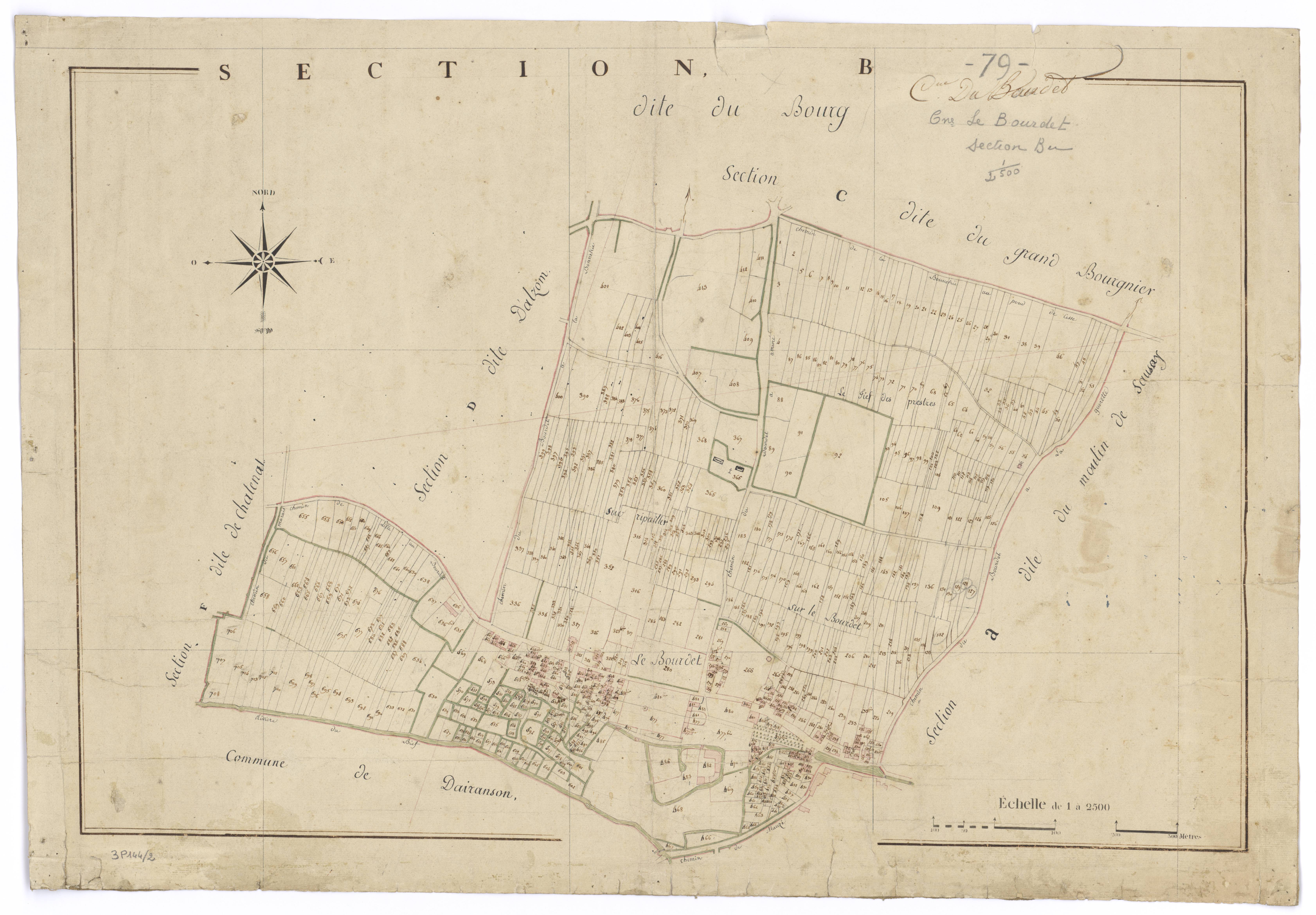 Le Bourdet - FRAD079_CADASTRE_NAPOLEONIEN Section B dite du Bourg 