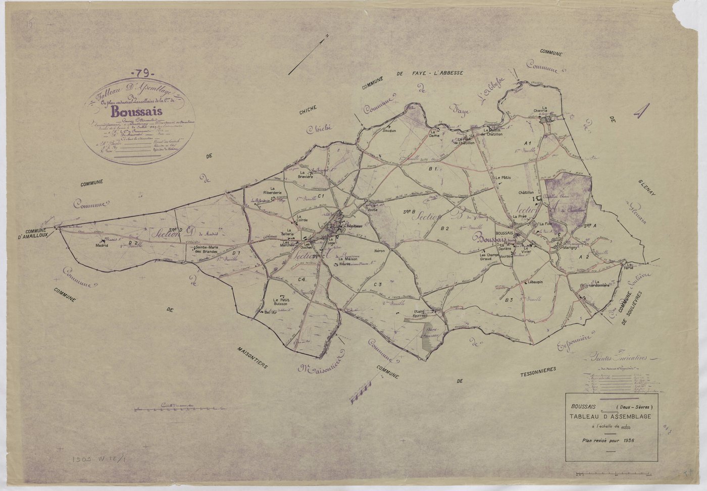Boussais - FRAD079_CADASTRE_RECENT Tableau d'assemblage 