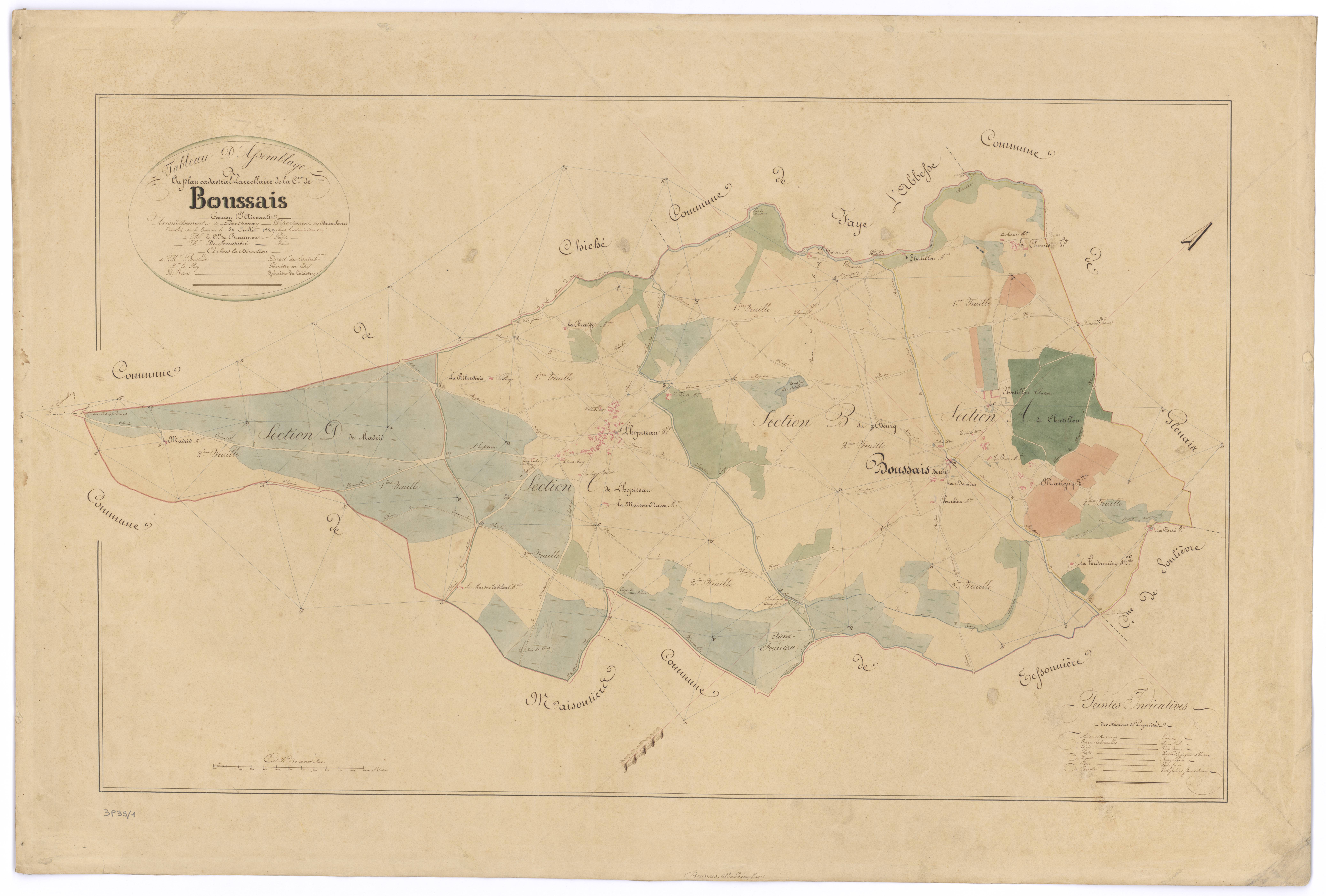 Boussais - FRAD079_CADASTRE_NAPOLEONIEN Tableau d'assemblage 