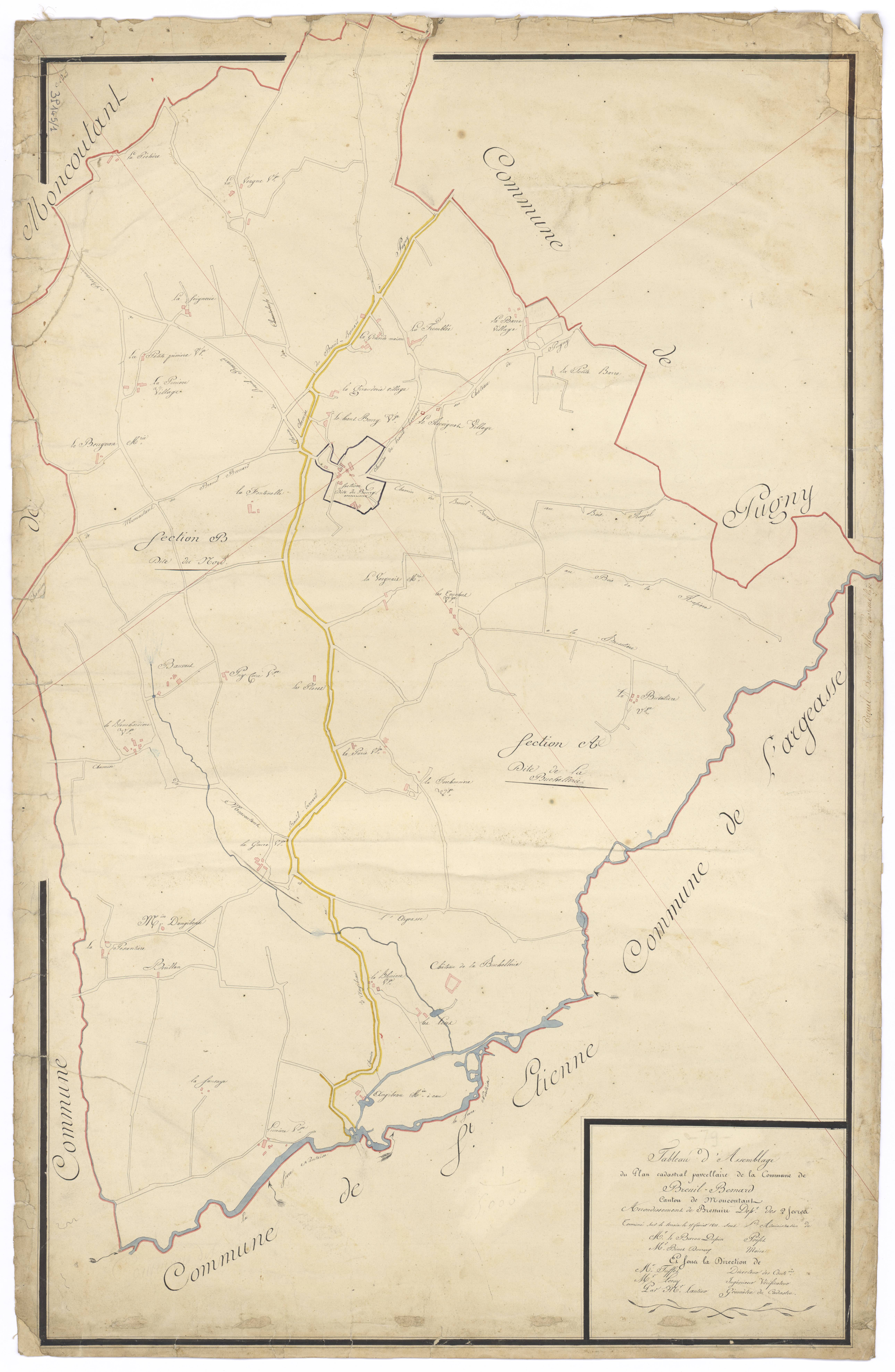 Le Breuil-Bernard - FRAD079_CADASTRE_NAPOLEONIEN Tableau d'assemblage 