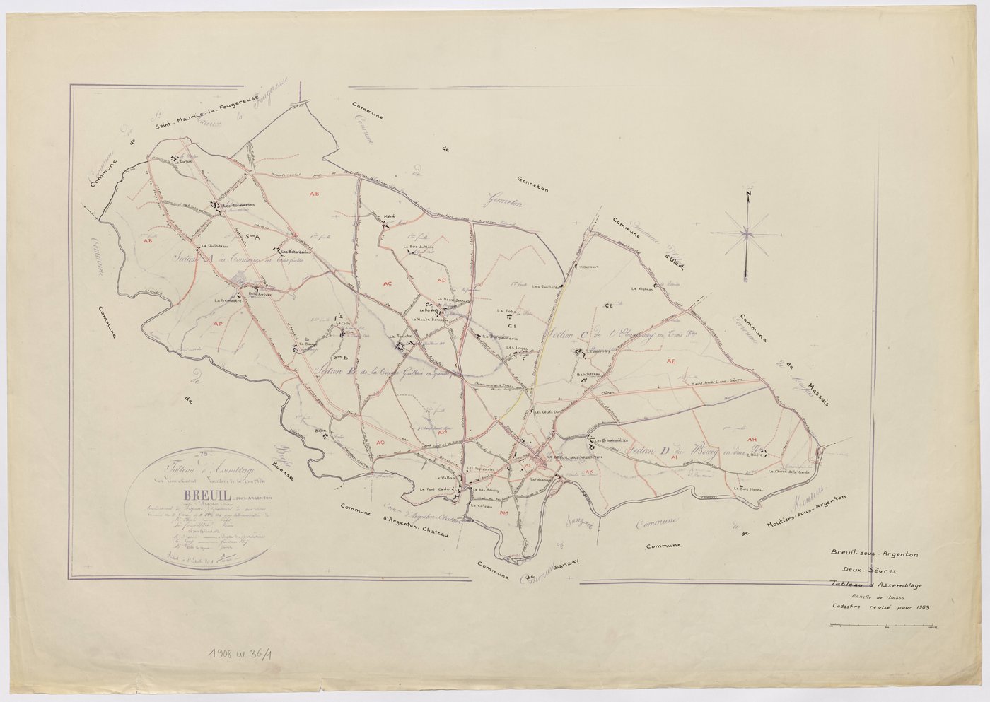 Le Breuil-sous-Argenton - FRAD079_CADASTRE_RECENT Tableau d'assemblage 
