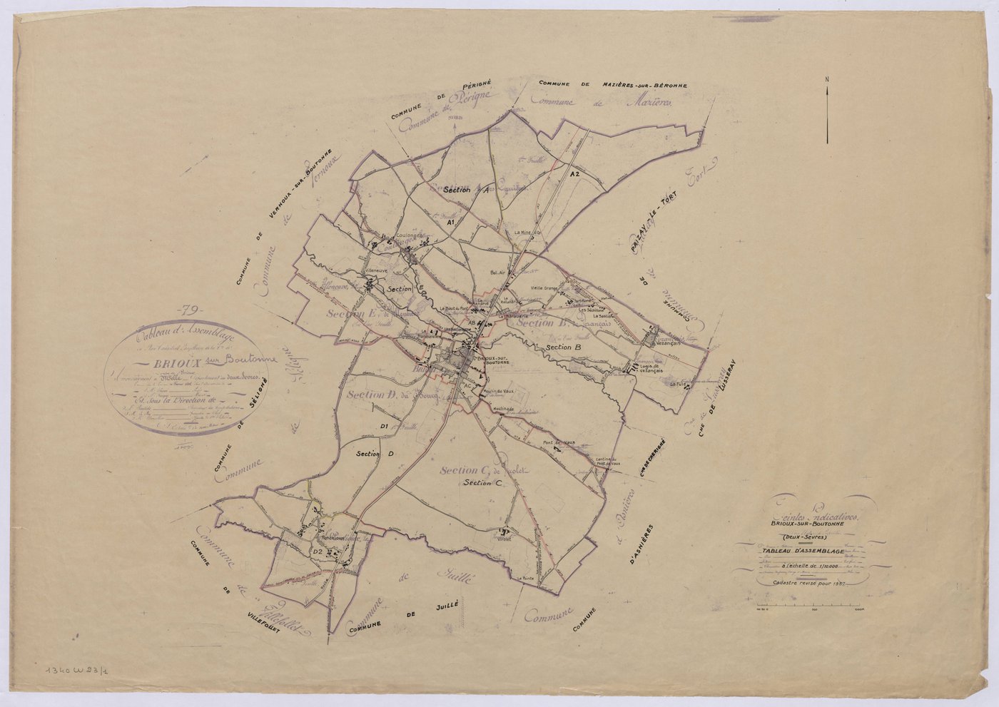 Brioux-sur-Boutonne - FRAD079_CADASTRE_RECENT Tableau d'assemblage 