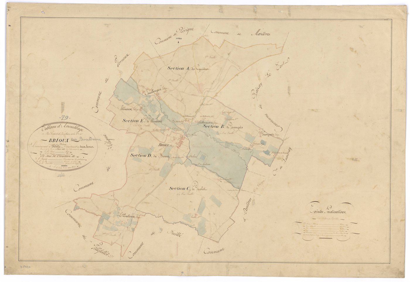 Brioux-sur-Boutonne - FRAD079_CADASTRE_NAPOLEONIEN Tableau d'assemblage 