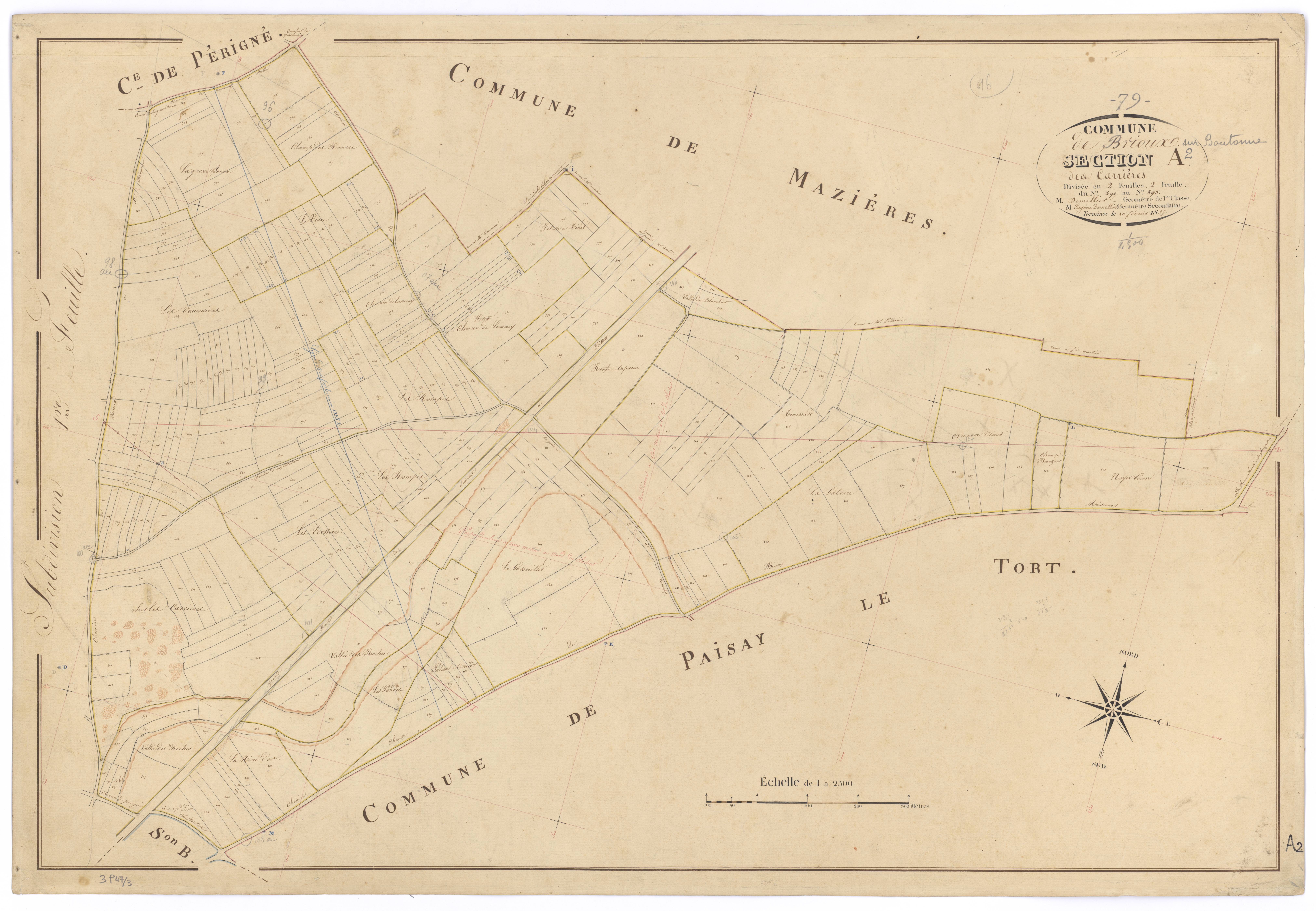 Brioux-sur-Boutonne - FRAD079_CADASTRE_NAPOLEONIEN Section A2 dite des Carrières 