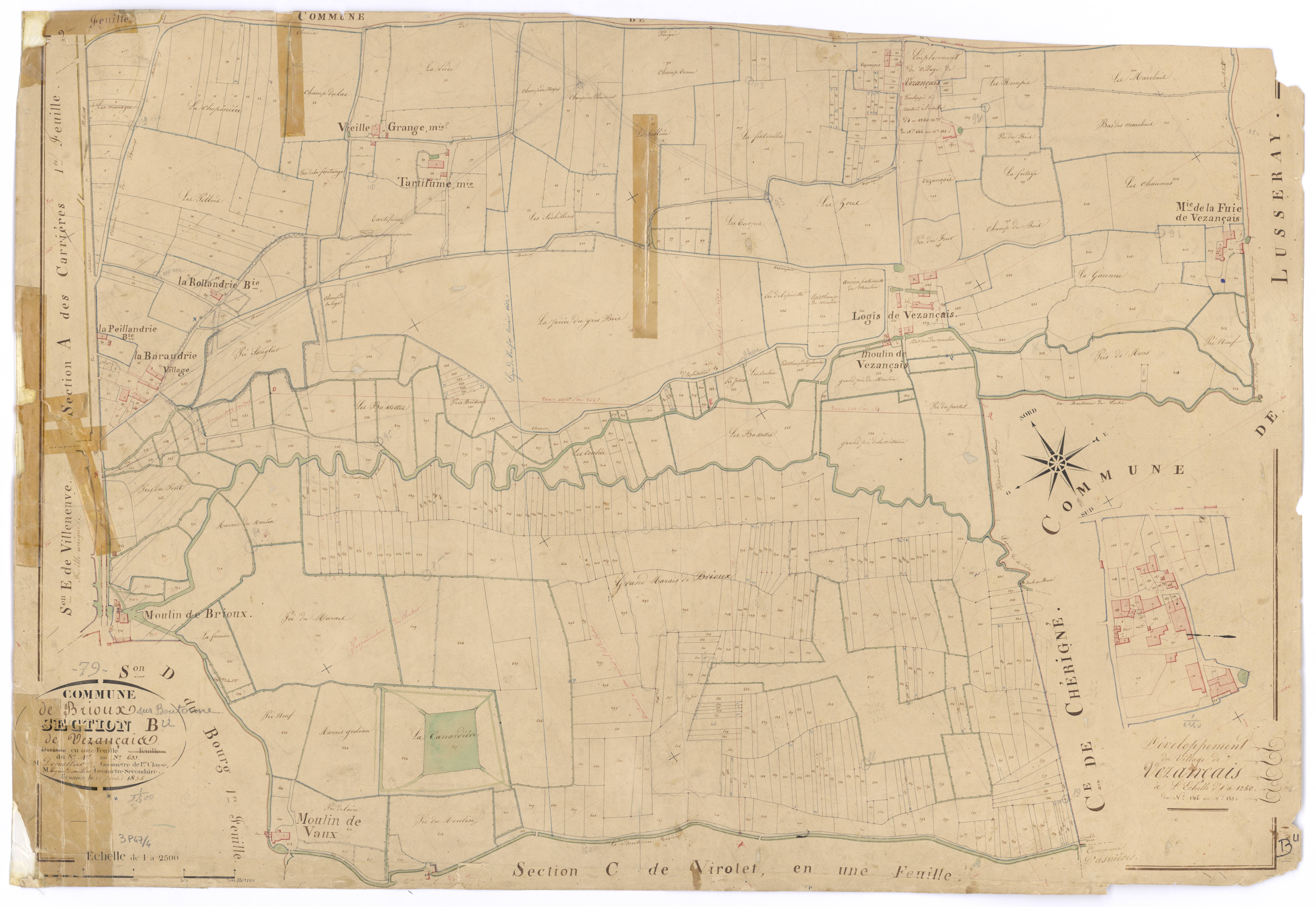 Brioux-sur-Boutonne - FRAD079_CADASTRE_NAPOLEONIEN Section B dite de Vezançais 