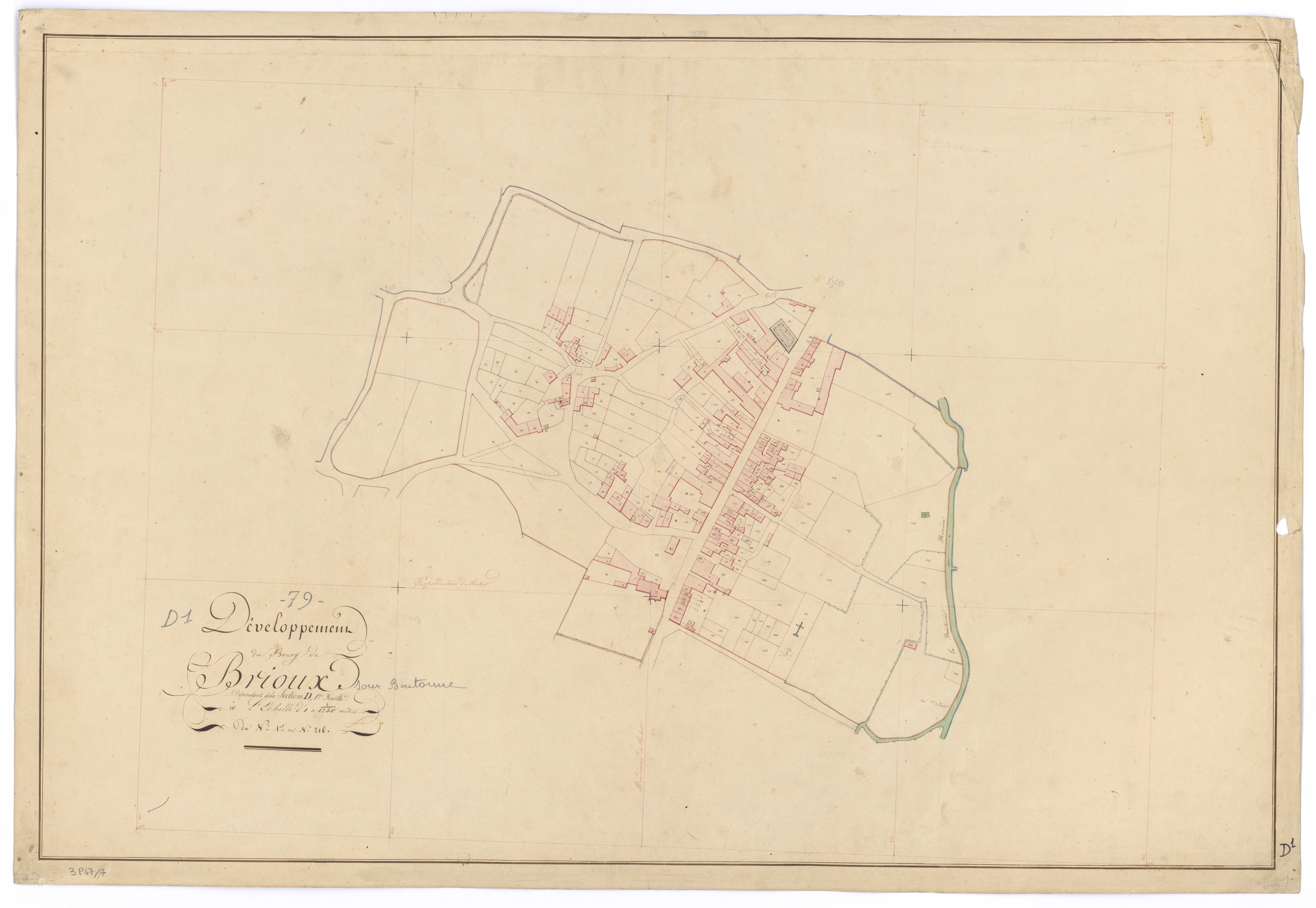 Brioux-sur-Boutonne - FRAD079_CADASTRE_NAPOLEONIEN Développement du Bourg de Brioux dépendant de la section D 