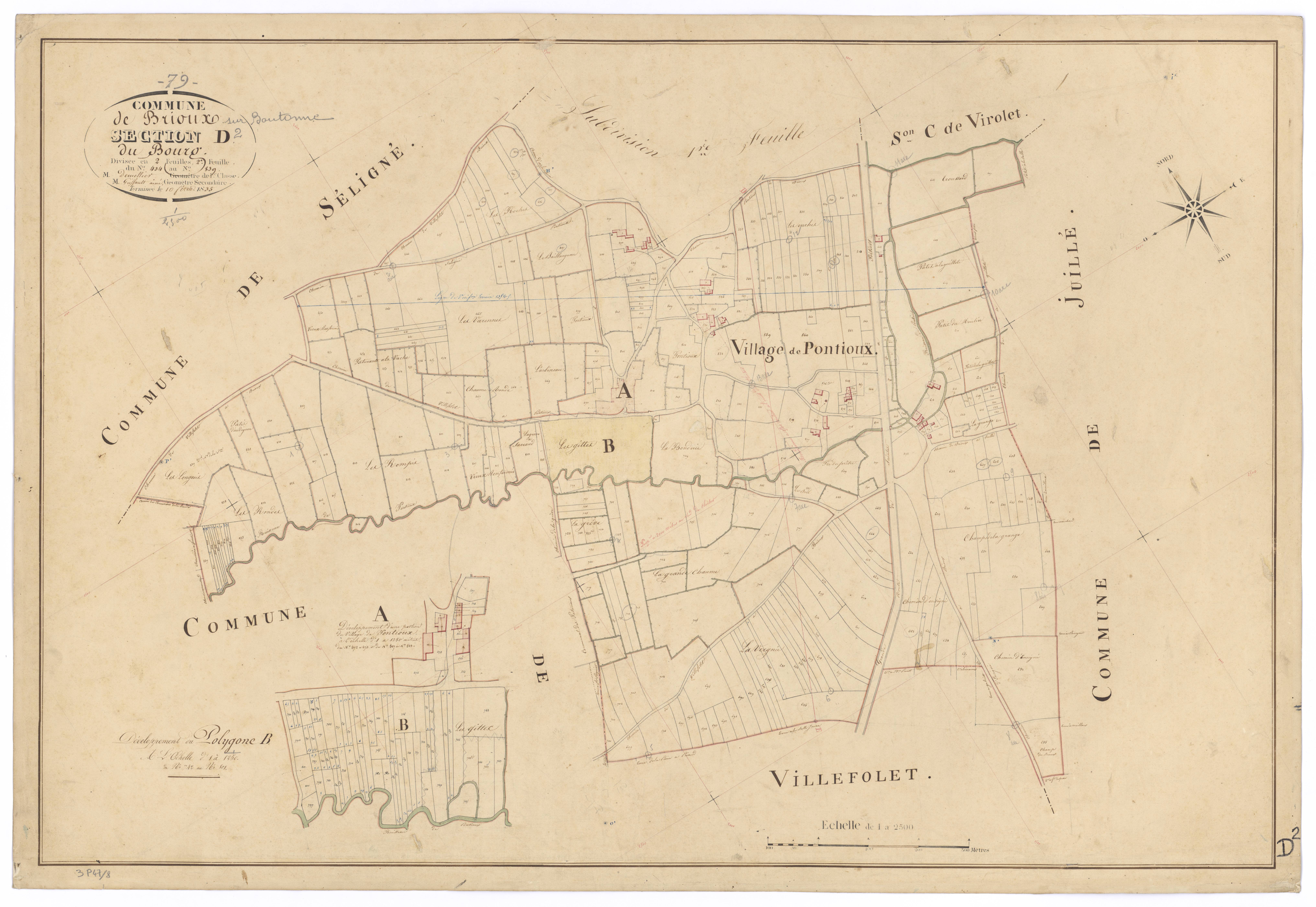 Brioux-sur-Boutonne - FRAD079_CADASTRE_NAPOLEONIEN Section D2 dite du Bourg 
