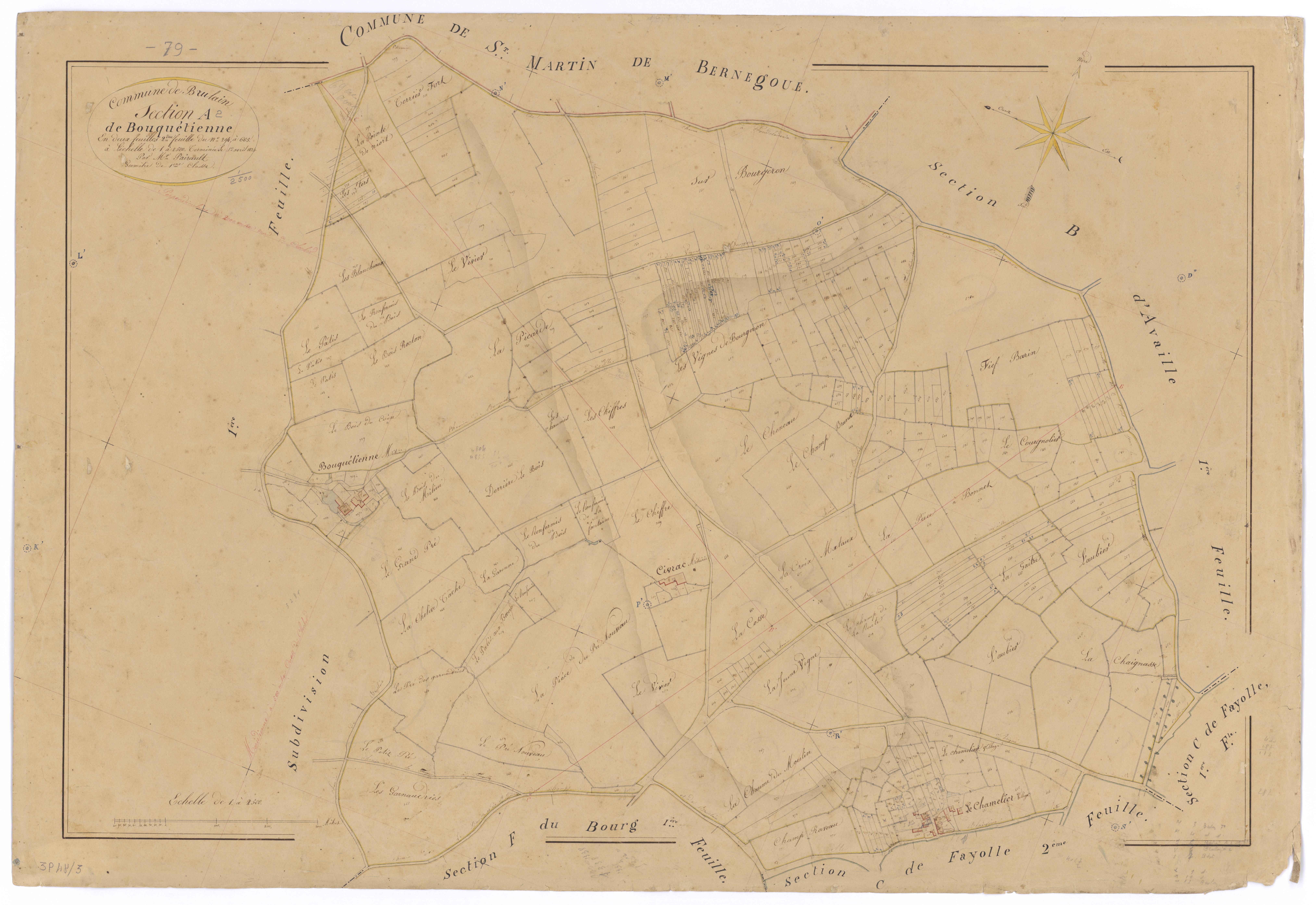 Brûlain - FRAD079_CADASTRE_NAPOLEONIEN Section A2 dite de Bouquétienne 