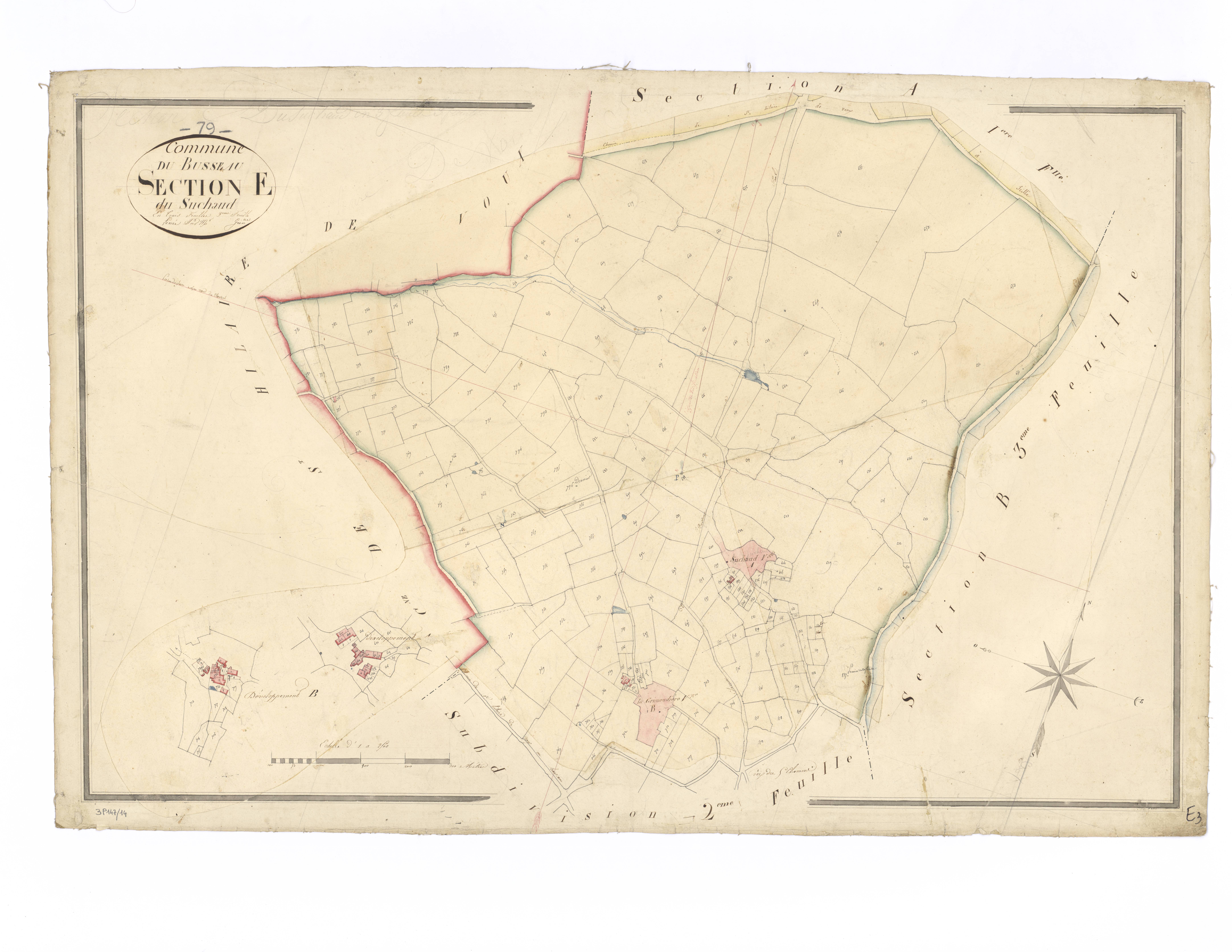 Le Busseau - FRAD079_CADASTRE_NAPOLEONIEN Section E3 dite du Suchaud 