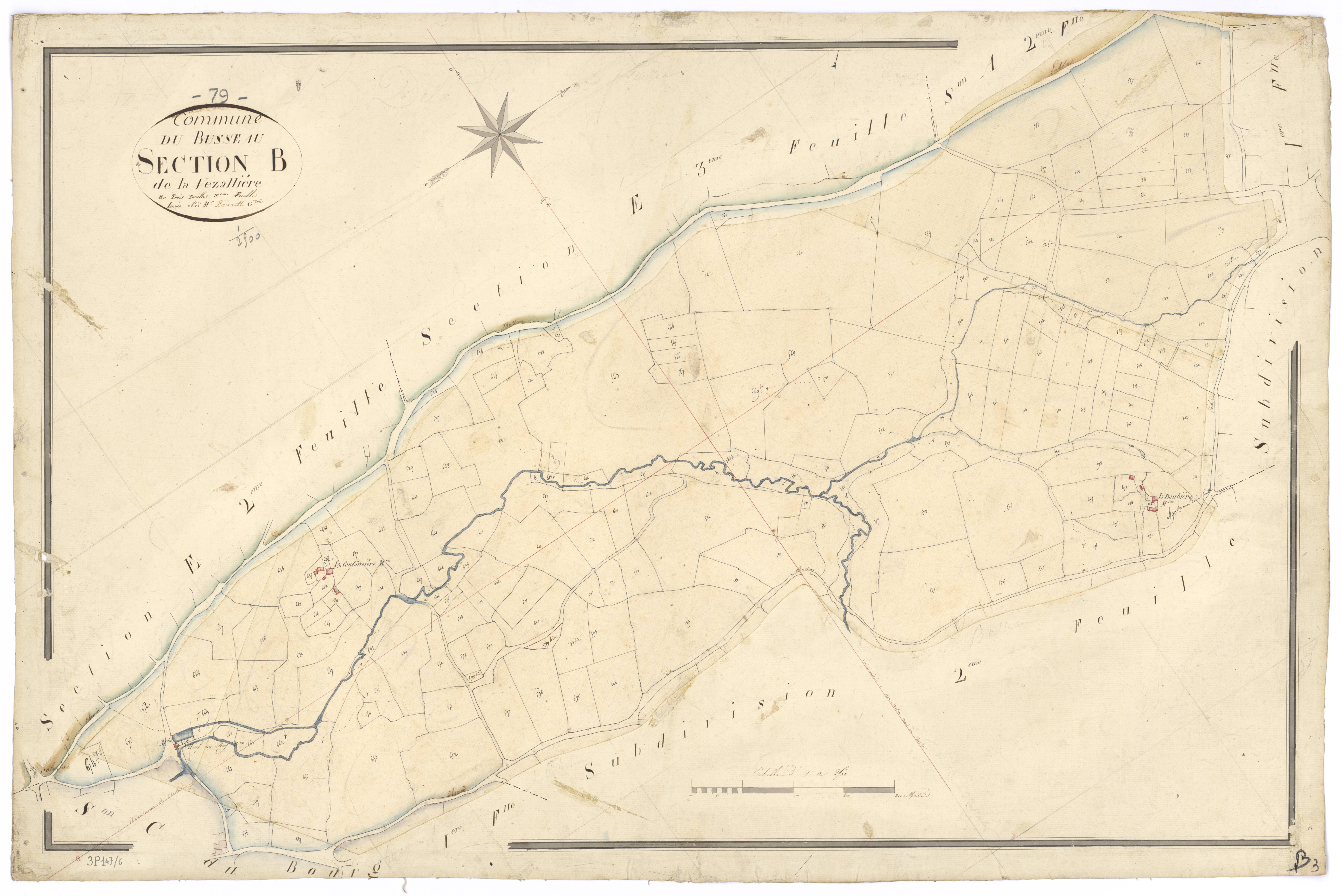 Le Busseau - FRAD079_CADASTRE_NAPOLEONIEN Section B3 dite de la Vezalliere 
