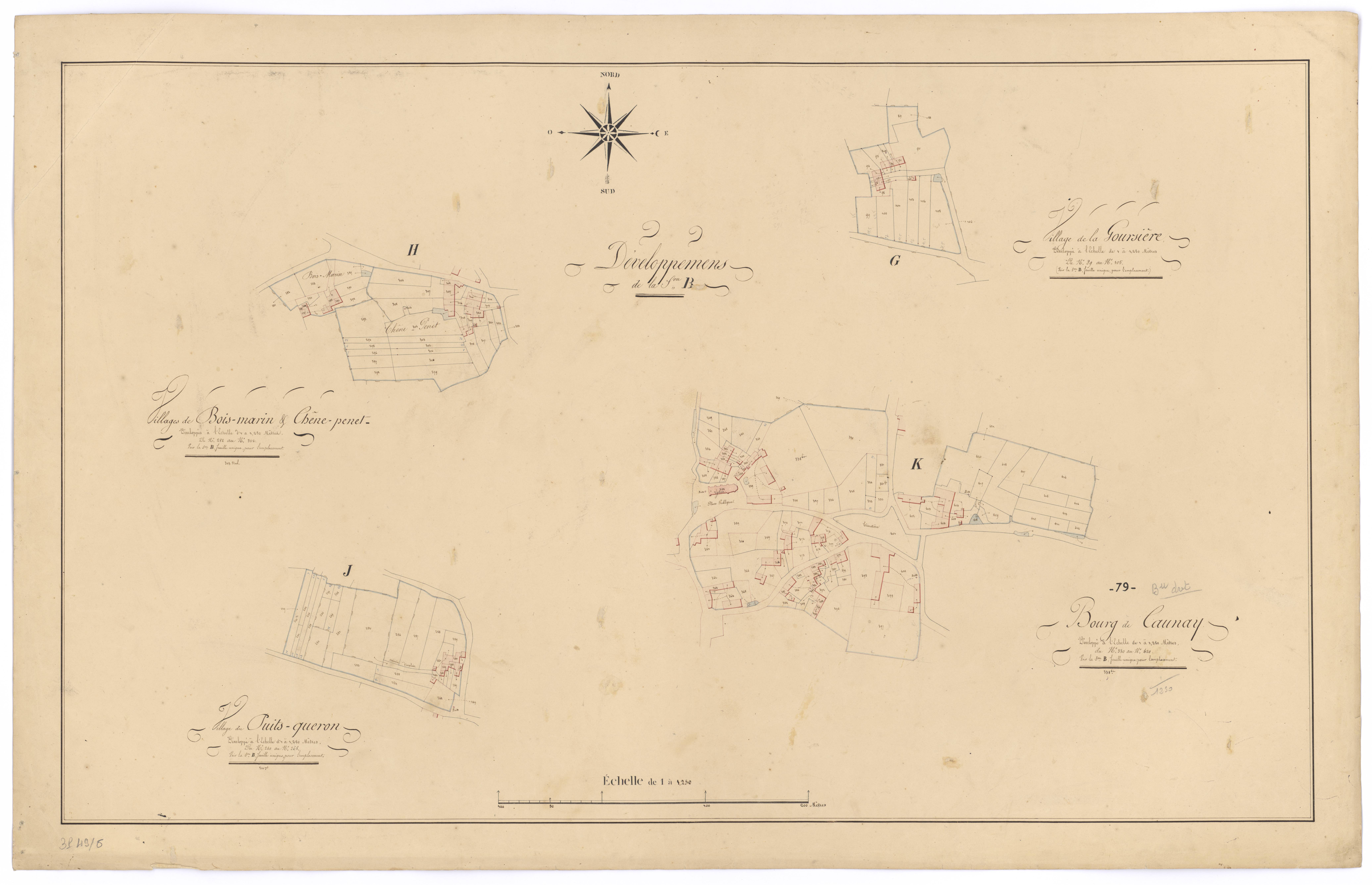 Caunay - FRAD079_CADASTRE_NAPOLEONIEN Developpement de la section B 