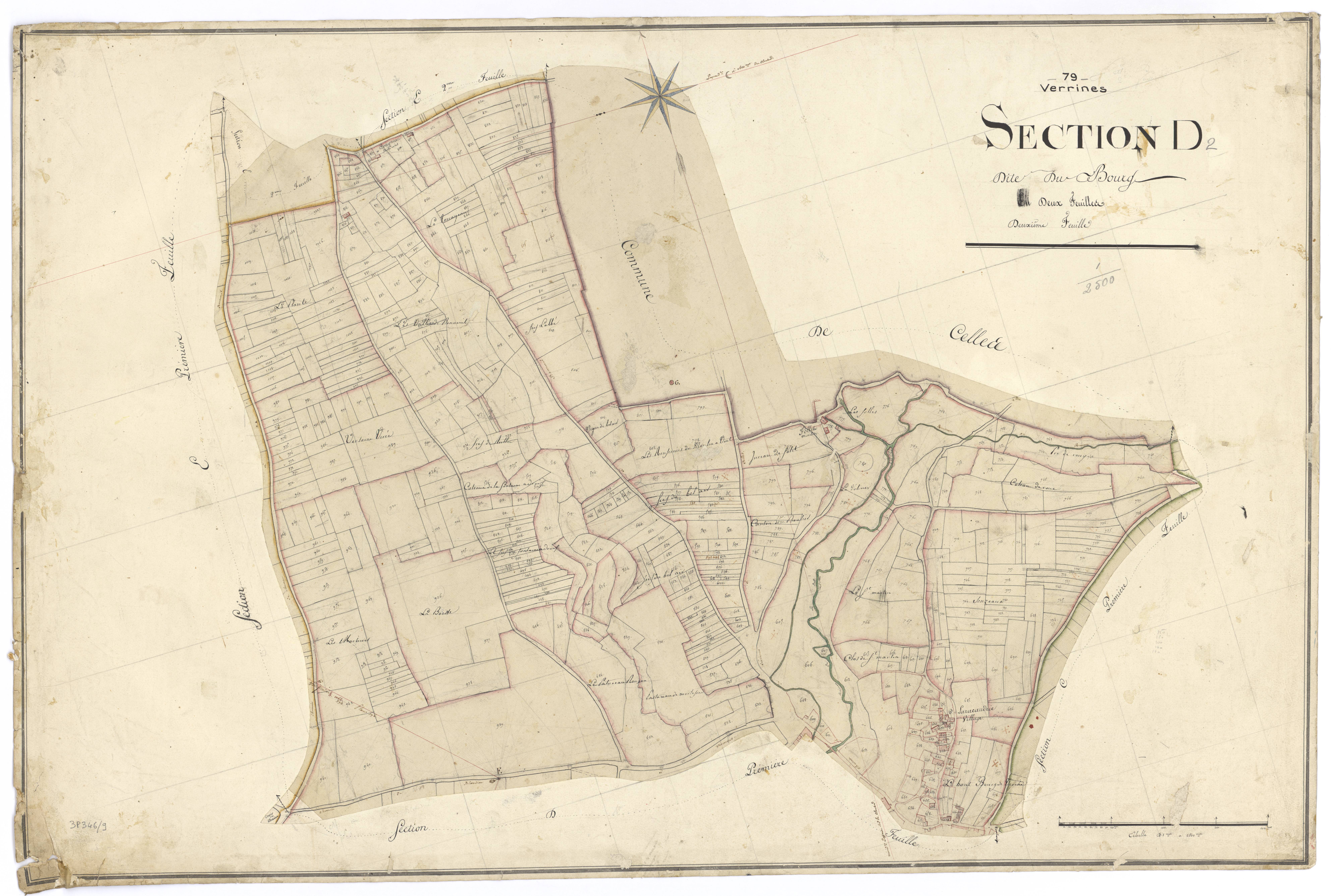 Celles-sur-Belle - FRAD079_CADASTRE_NAPOLEONIEN Section D2 dite du Bourg
