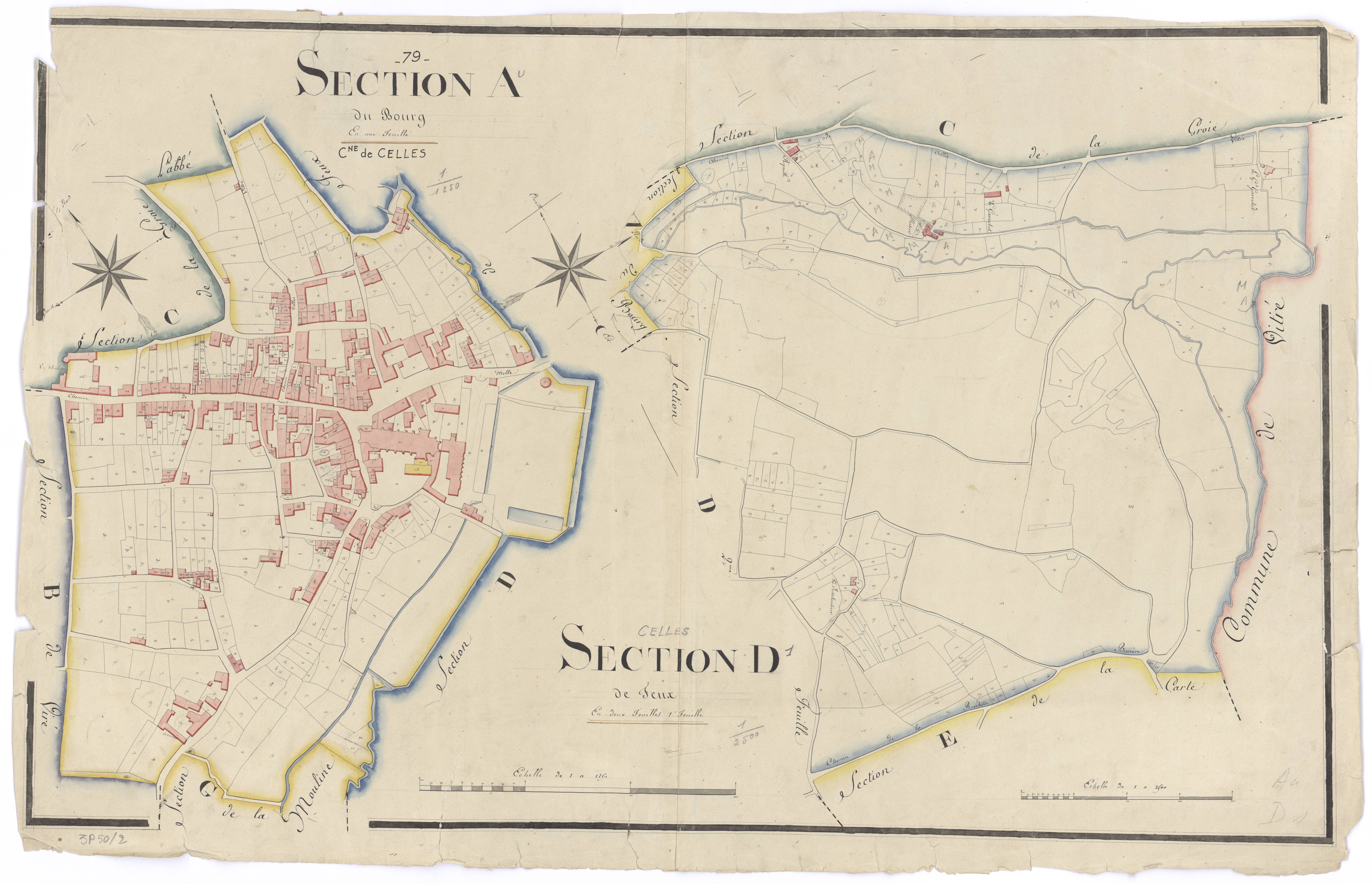 Celles-sur-Belle - FRAD079_CADASTRE_NAPOLEONIEN Section A dite du Bourg et D1 dite de Feux
