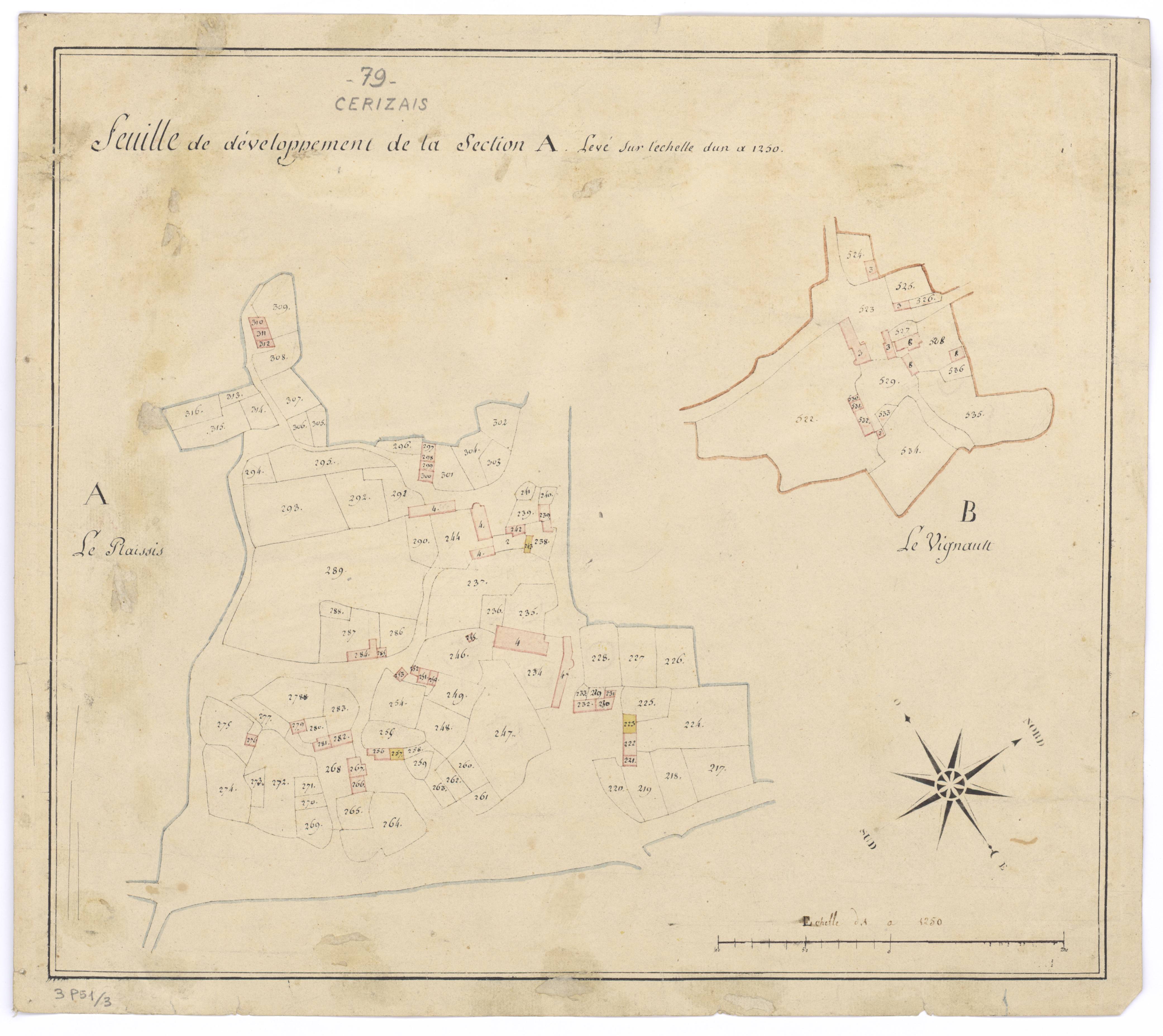 Cerizay - FRAD079_CADASTRE_NAPOLEONIEN Section A, B dévelop. 