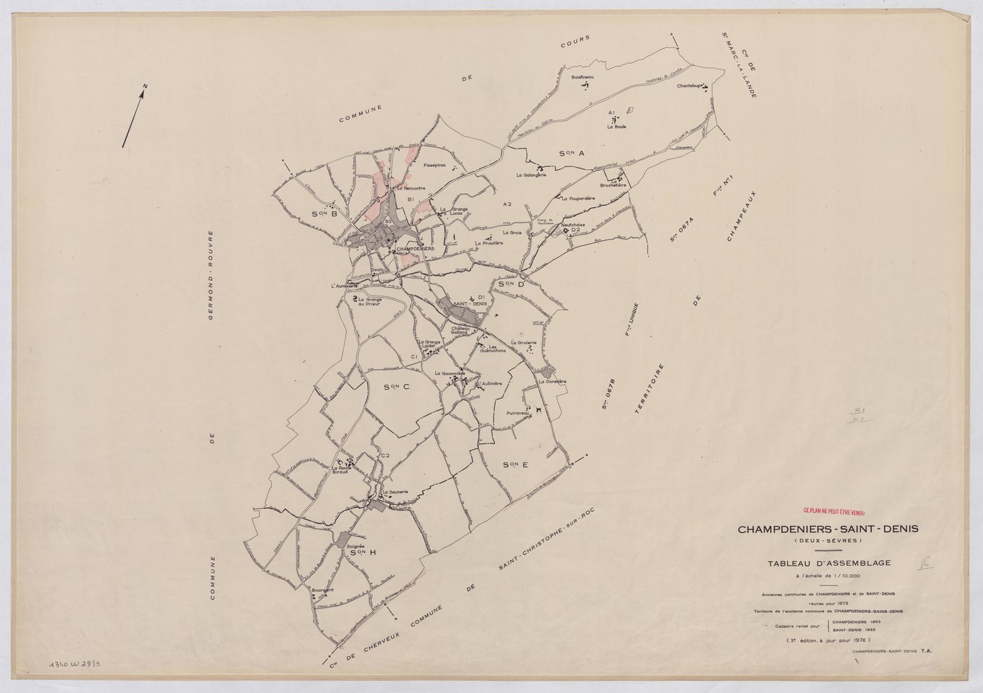 Champdeniers-Saint-Denis - FRAD079_CADASTRE_RECENT Tableau d'assemblage 