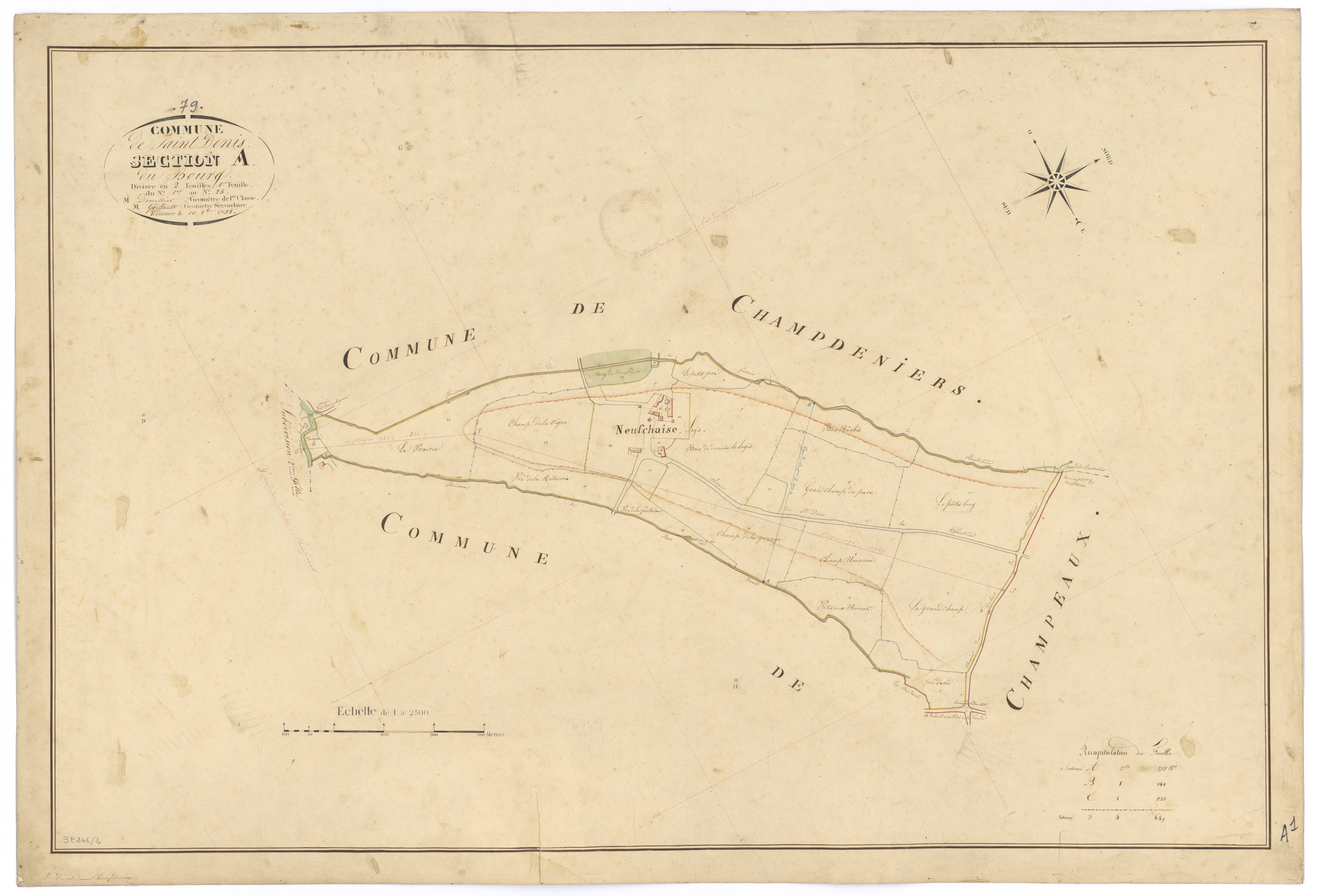 Champdeniers-Saint-Denis - FRAD079_CADASTRE_NAPOLEONIEN Section A1 dite du Bourg