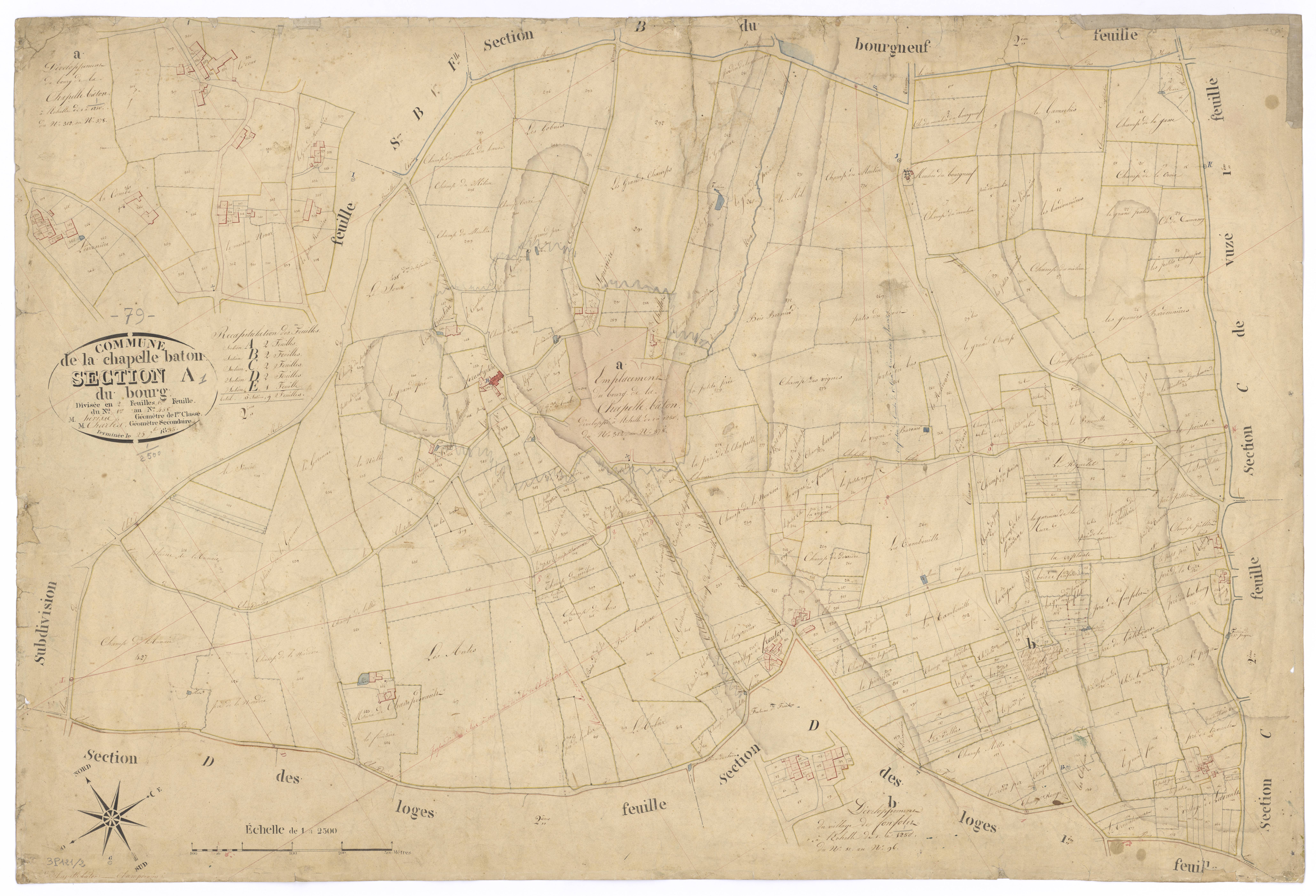 La Chapelle-Bâton - FRAD079_CADASTRE_NAPOLEONIEN Section A1 dite du Bourg