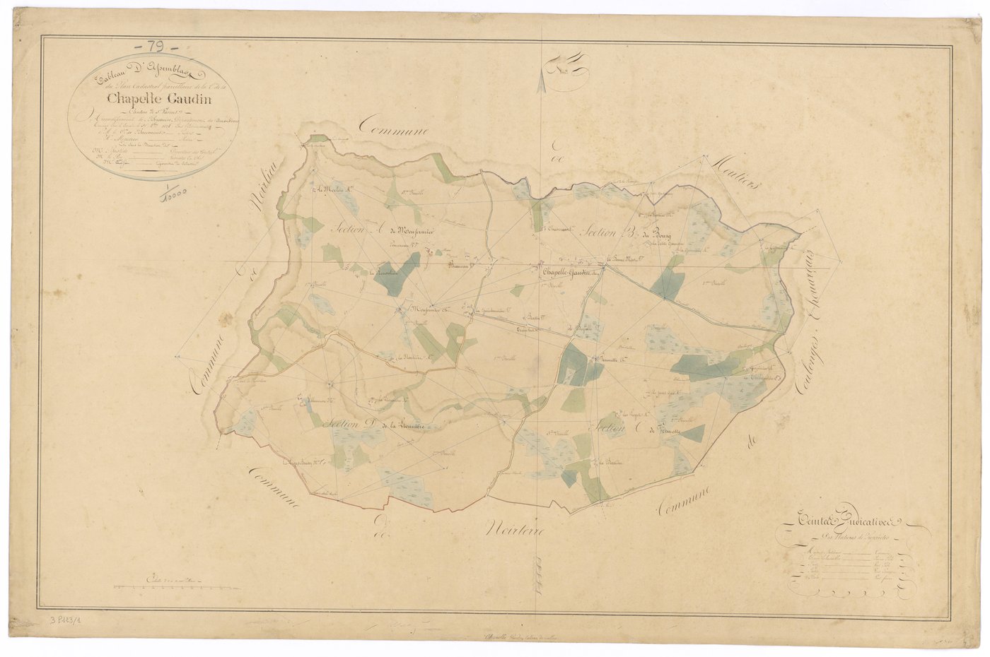 La Chapelle-Gaudin - FRAD079_CADASTRE_NAPOLEONIEN Tableau d'assemblage 