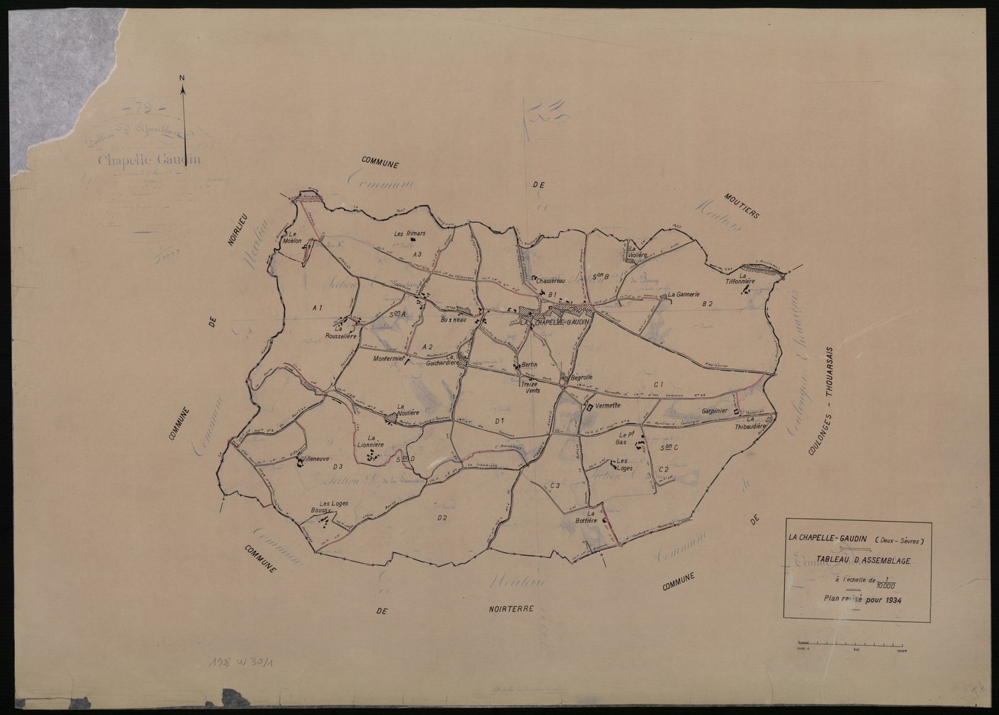 La Chapelle-Gaudin - FRAD079_CADASTRE_RECENT Tableau d'assemblage 