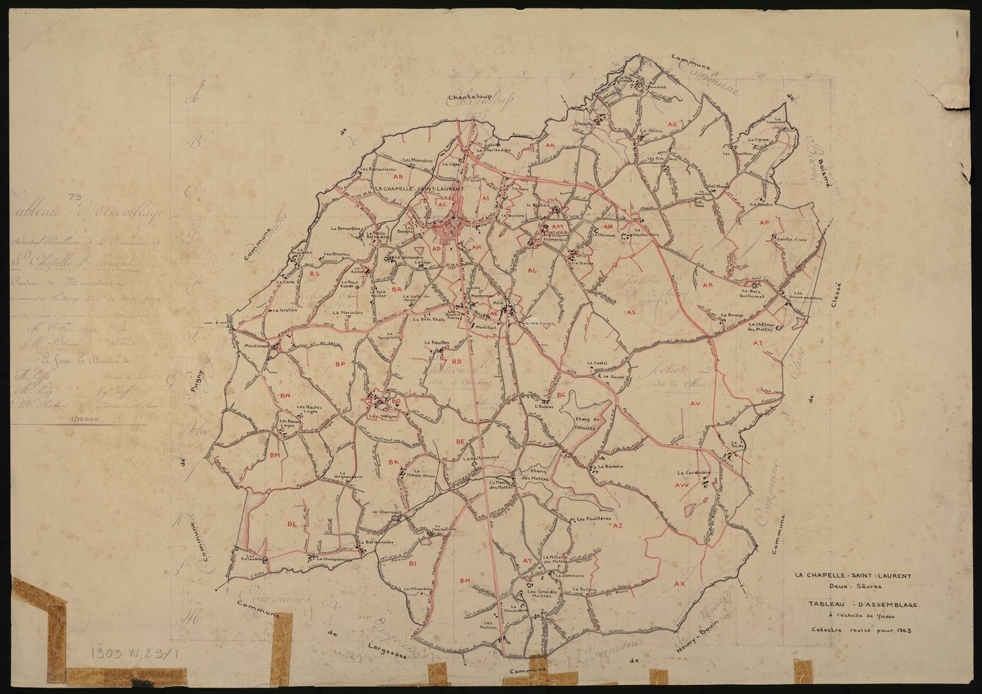 La Chapelle-Saint-Laurent - FRAD079_CADASTRE_RECENT Tableau d'assemblage 