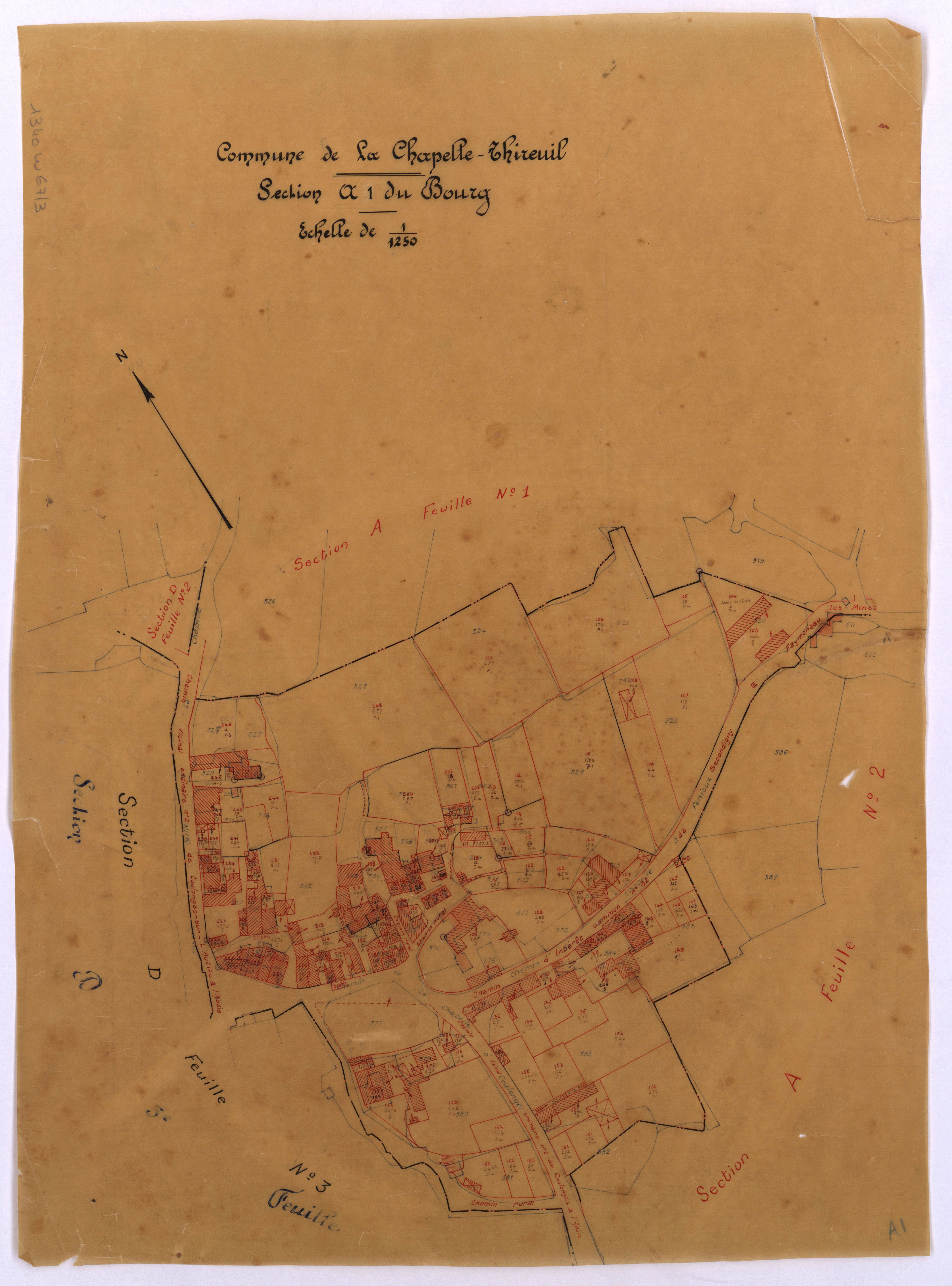 La Chapelle-Thireuil - FRAD079_CADASTRE_RECENT Section A (Feuille 1 – Agrandissement du bourg) 