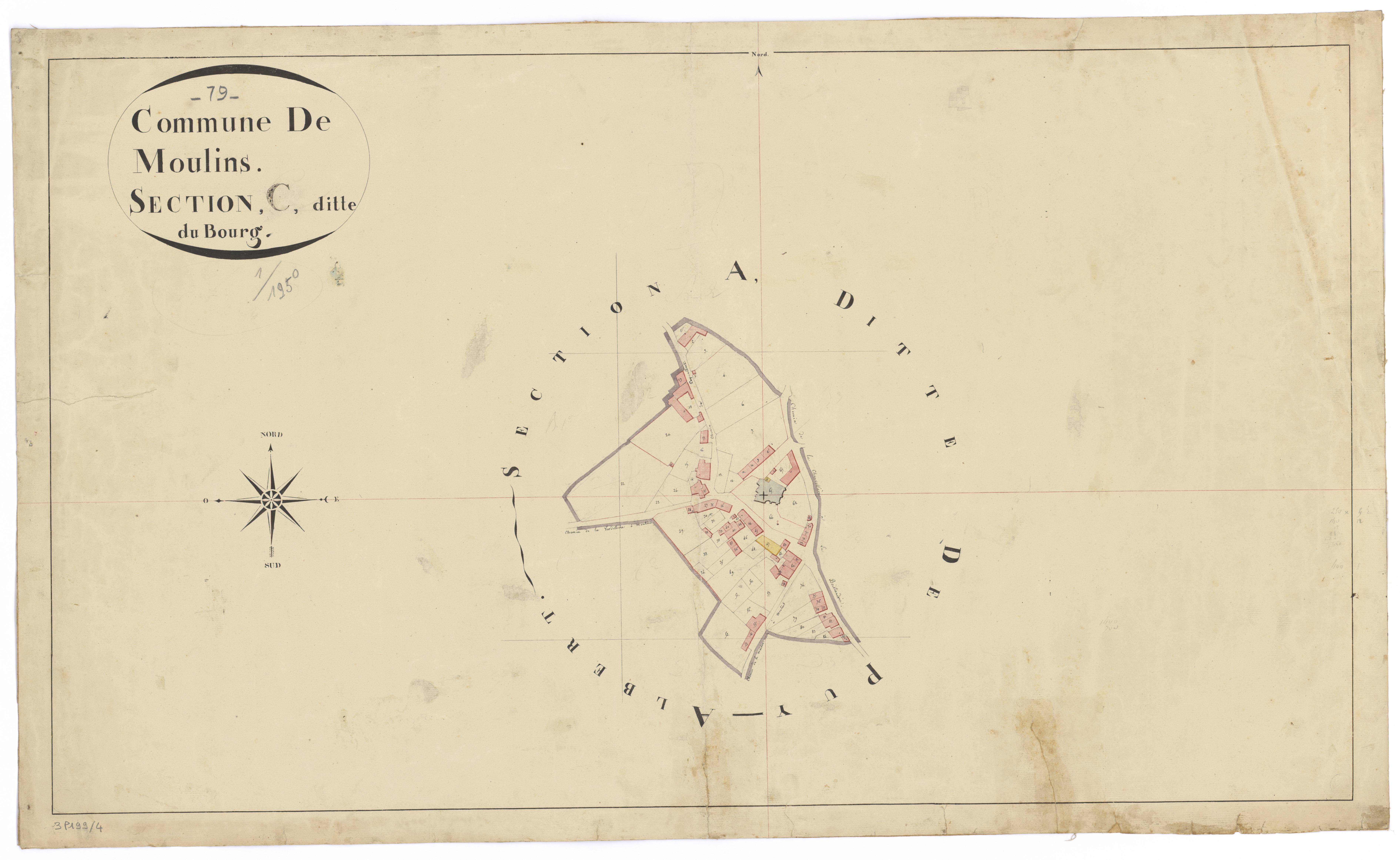 Mauléon - FRAD079_CADASTRE_NAPOLEONIEN Section C dite du Bourg