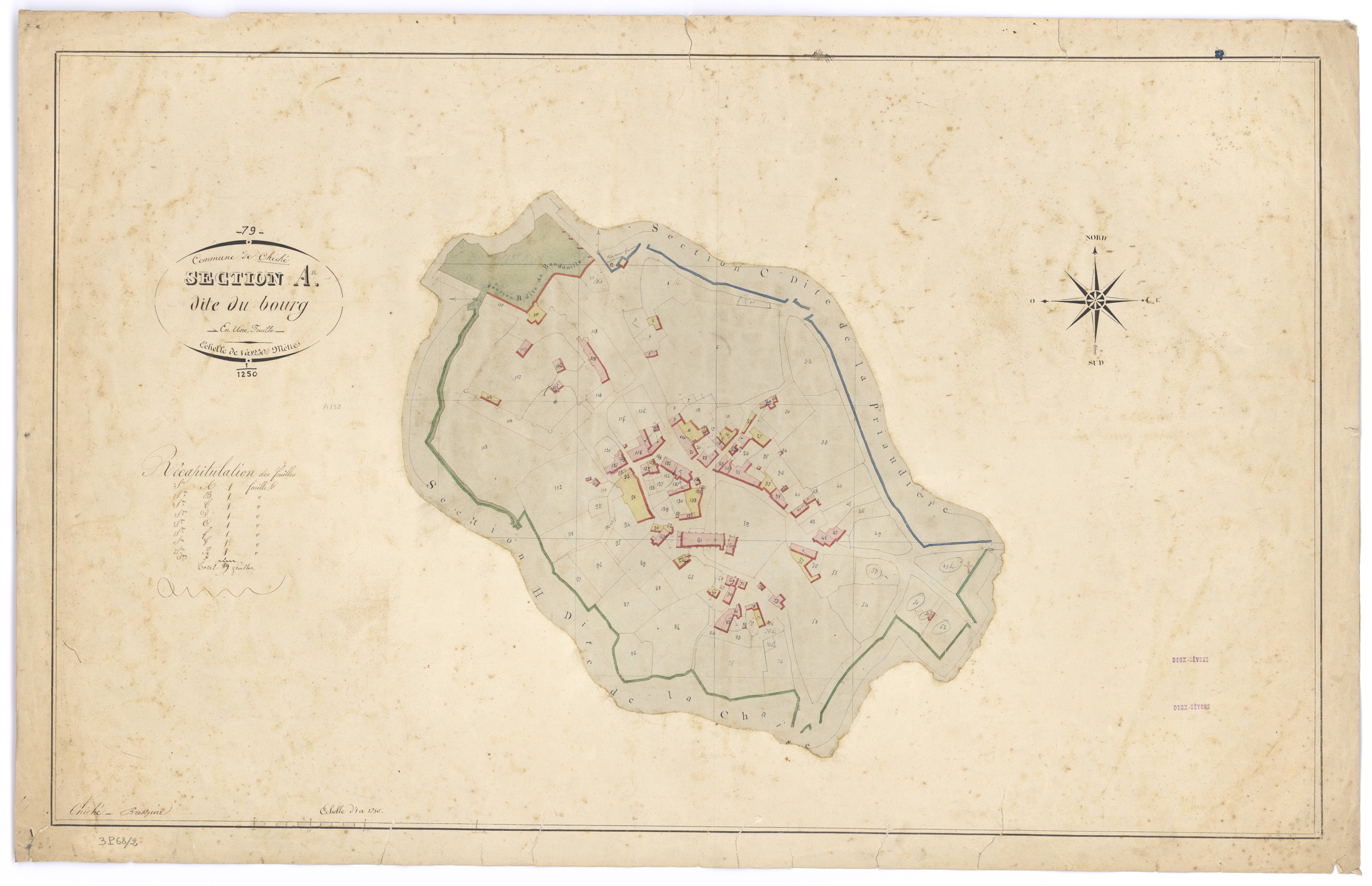 Chiché - FRAD079_CADASTRE_NAPOLEONIEN Section A dite du Bourg 