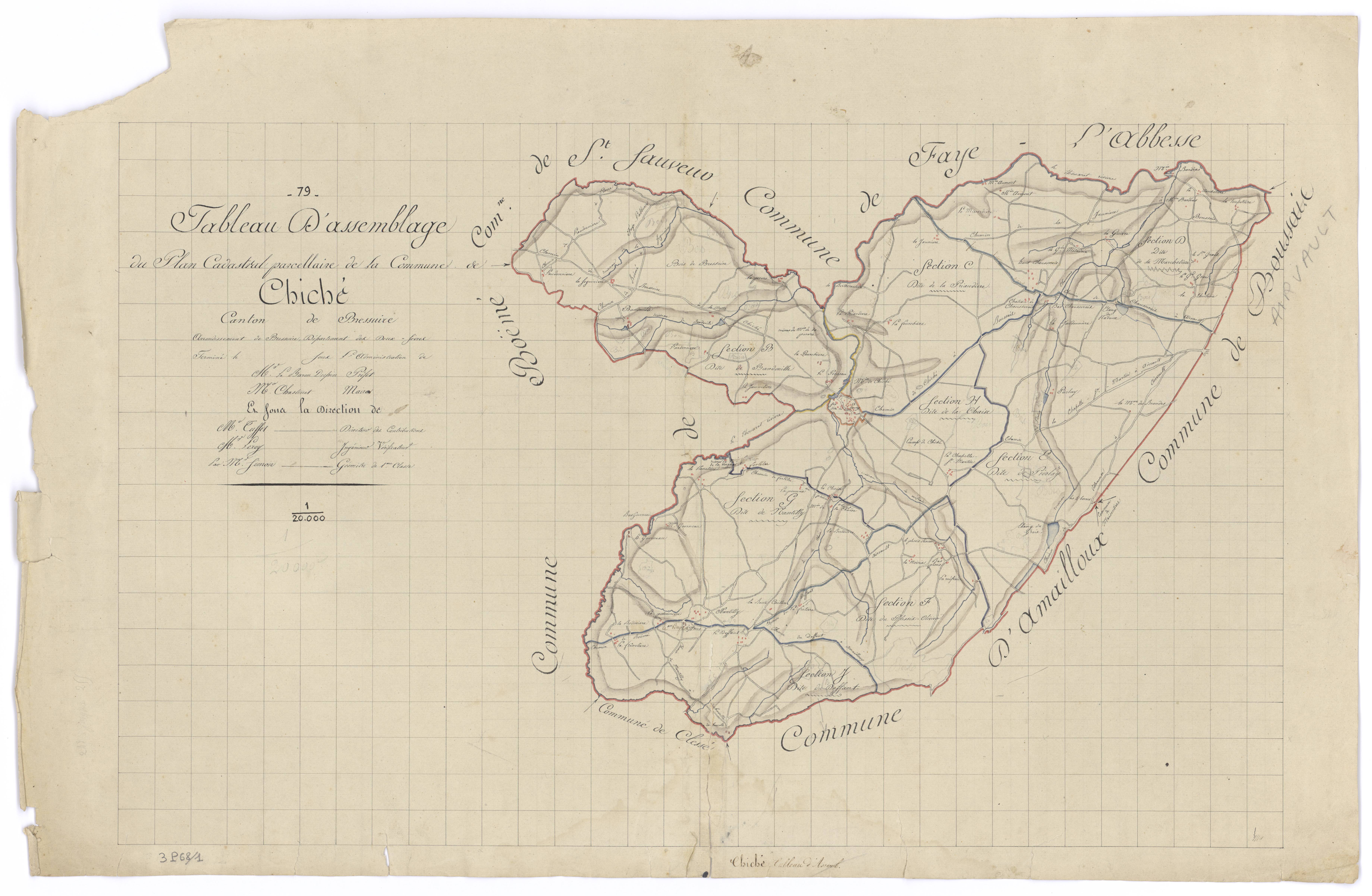 Chiché - FRAD079_CADASTRE_NAPOLEONIEN Tableau d'assemblage 