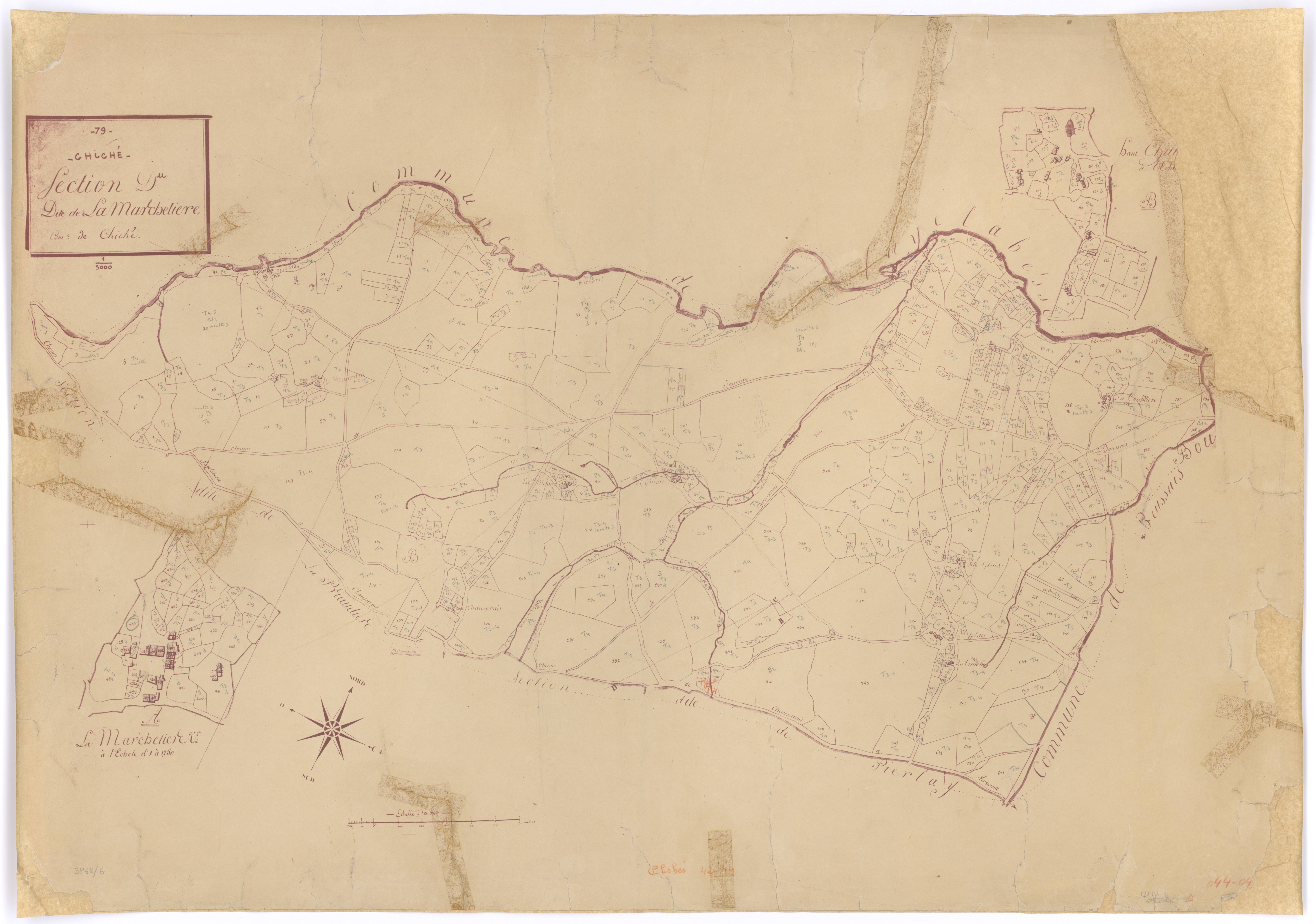 Chiché - FRAD079_CADASTRE_NAPOLEONIEN Section D de la Marchelière (double) 