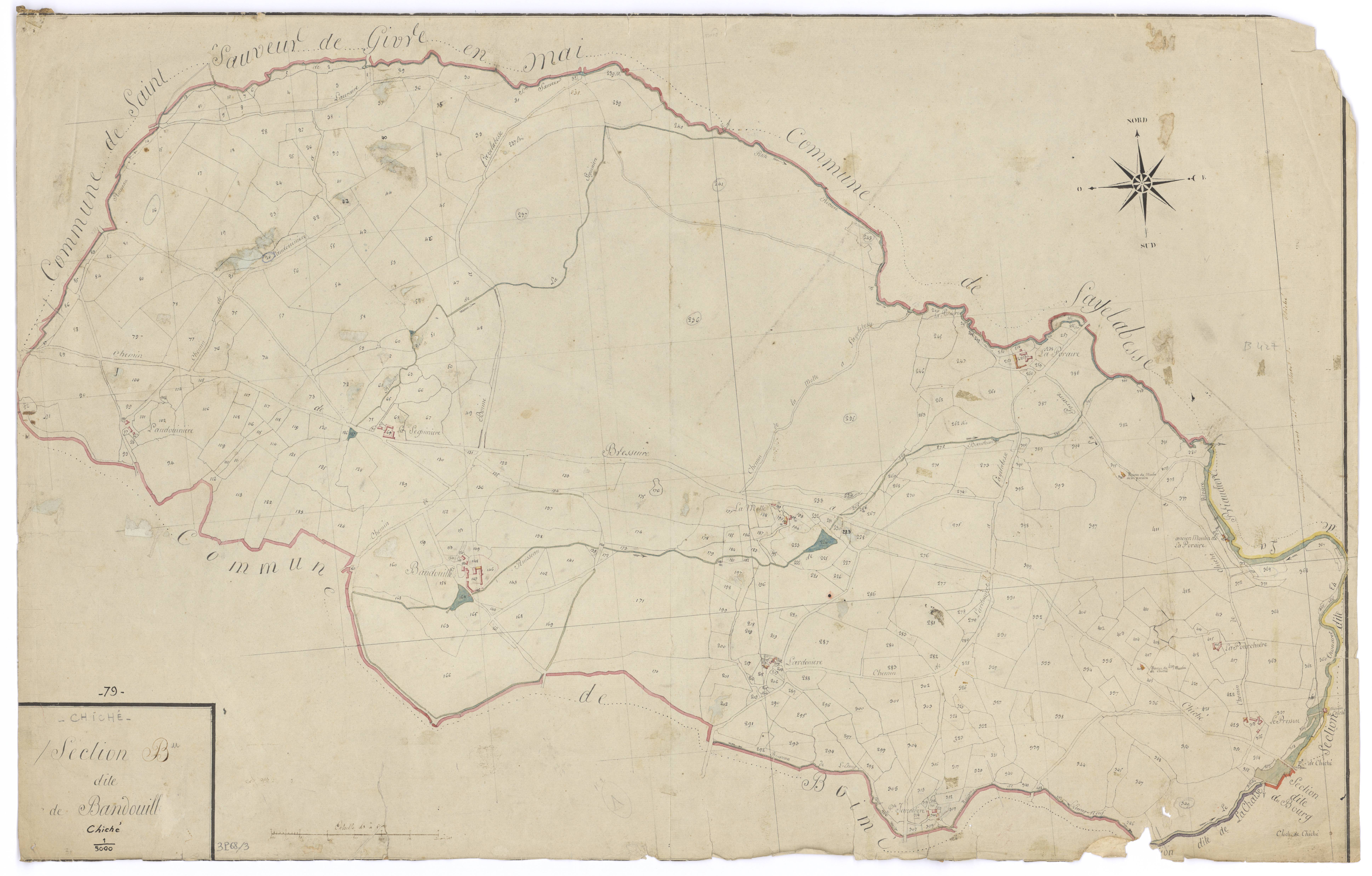 Chiché - FRAD079_CADASTRE_NAPOLEONIEN Section B dite de Bandouille 