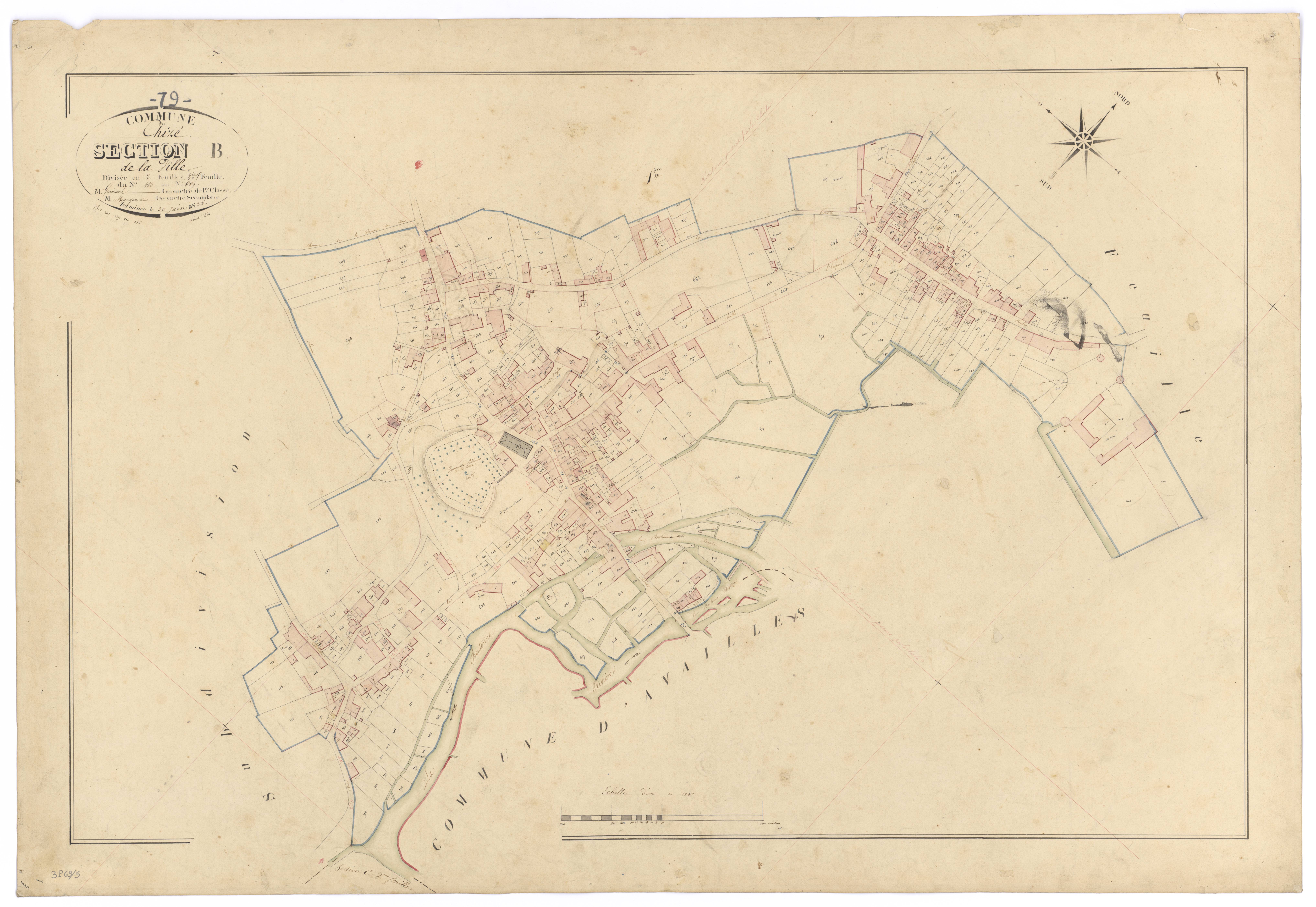 Chizé - FRAD079_CADASTRE_NAPOLEONIEN Section B2 dite de la Ville 