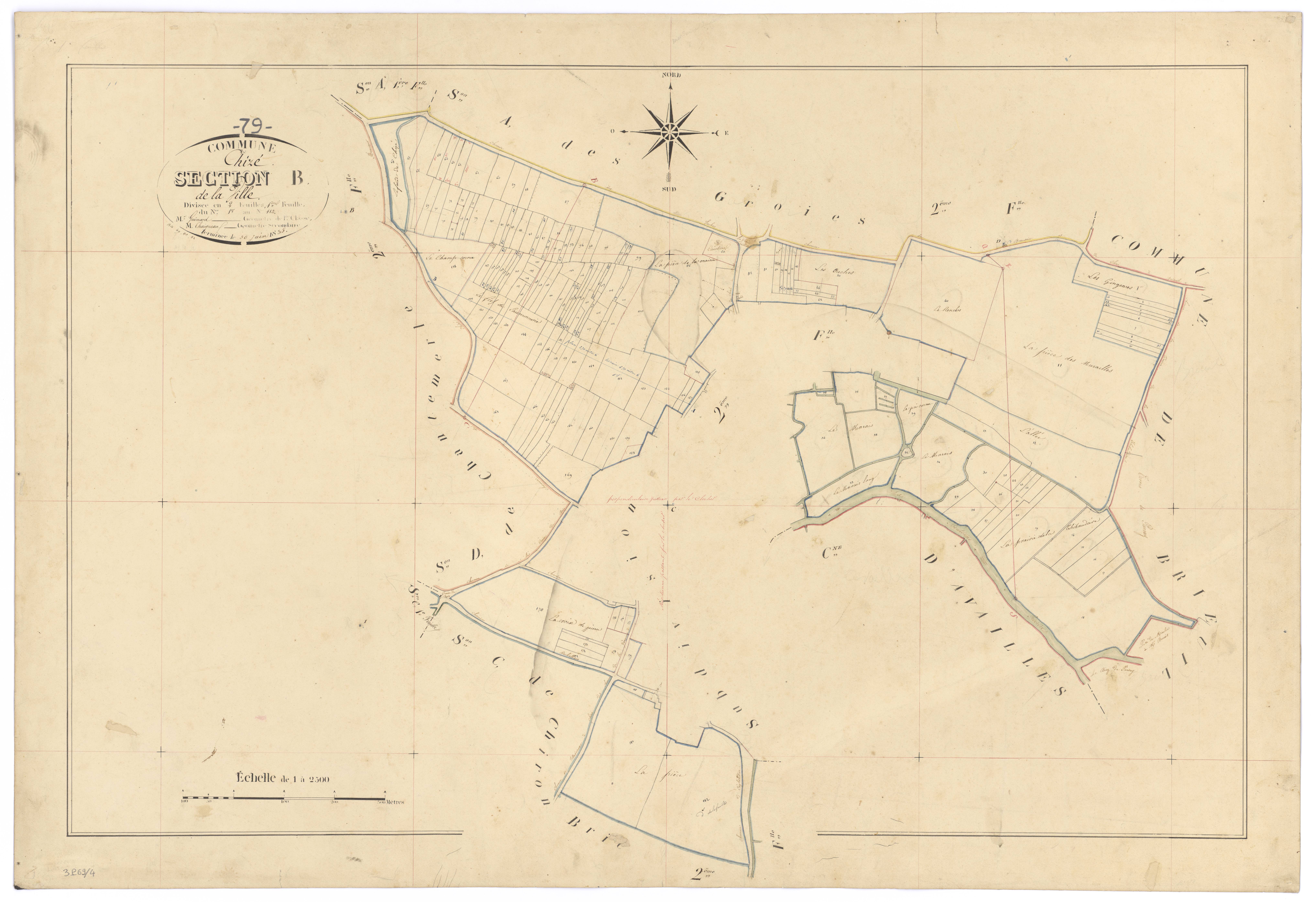 Chizé - FRAD079_CADASTRE_NAPOLEONIEN Section B1 dite de la Ville 