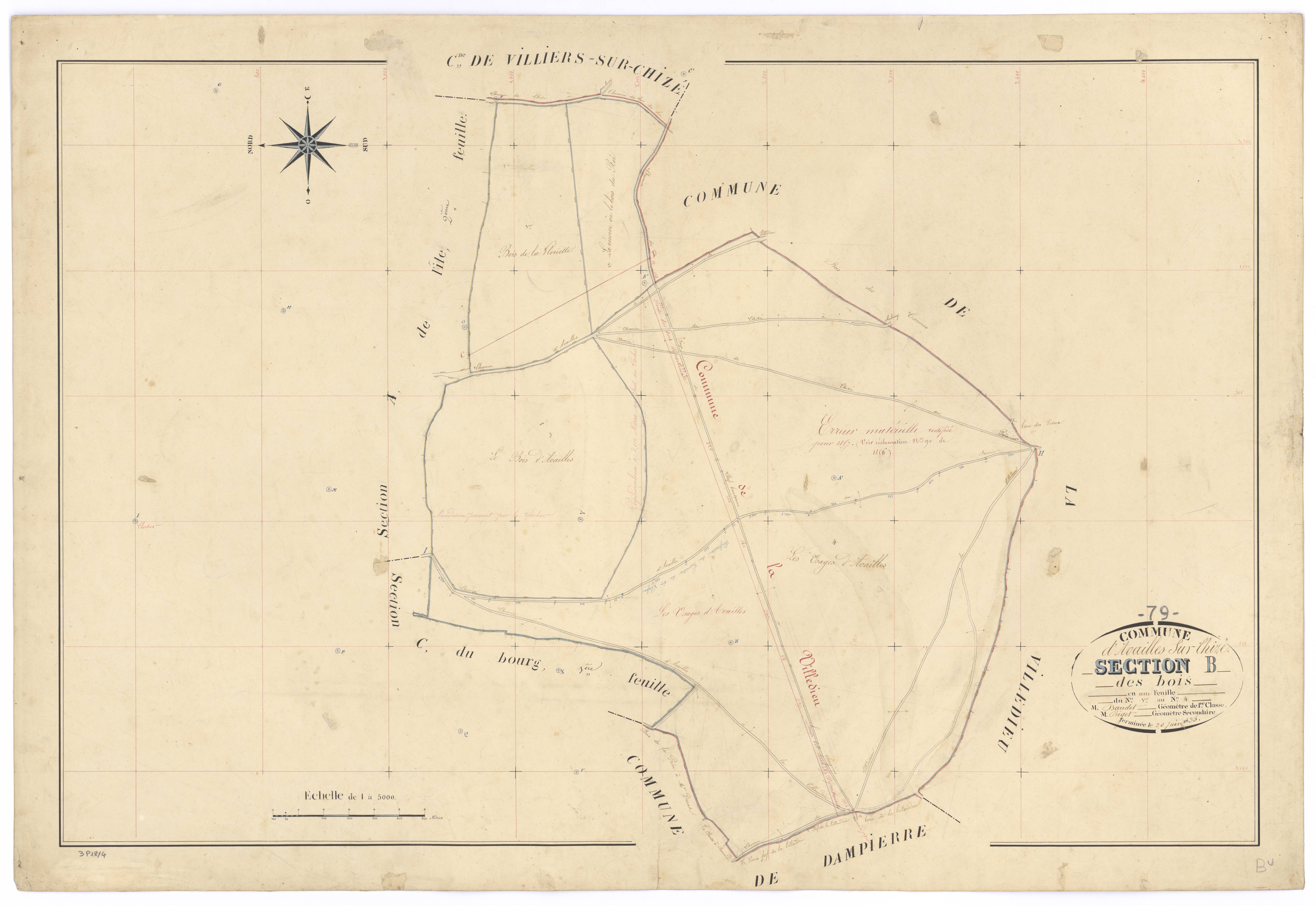Chizé - FRAD079_CADASTRE_NAPOLEONIEN Section B dite des Bois 