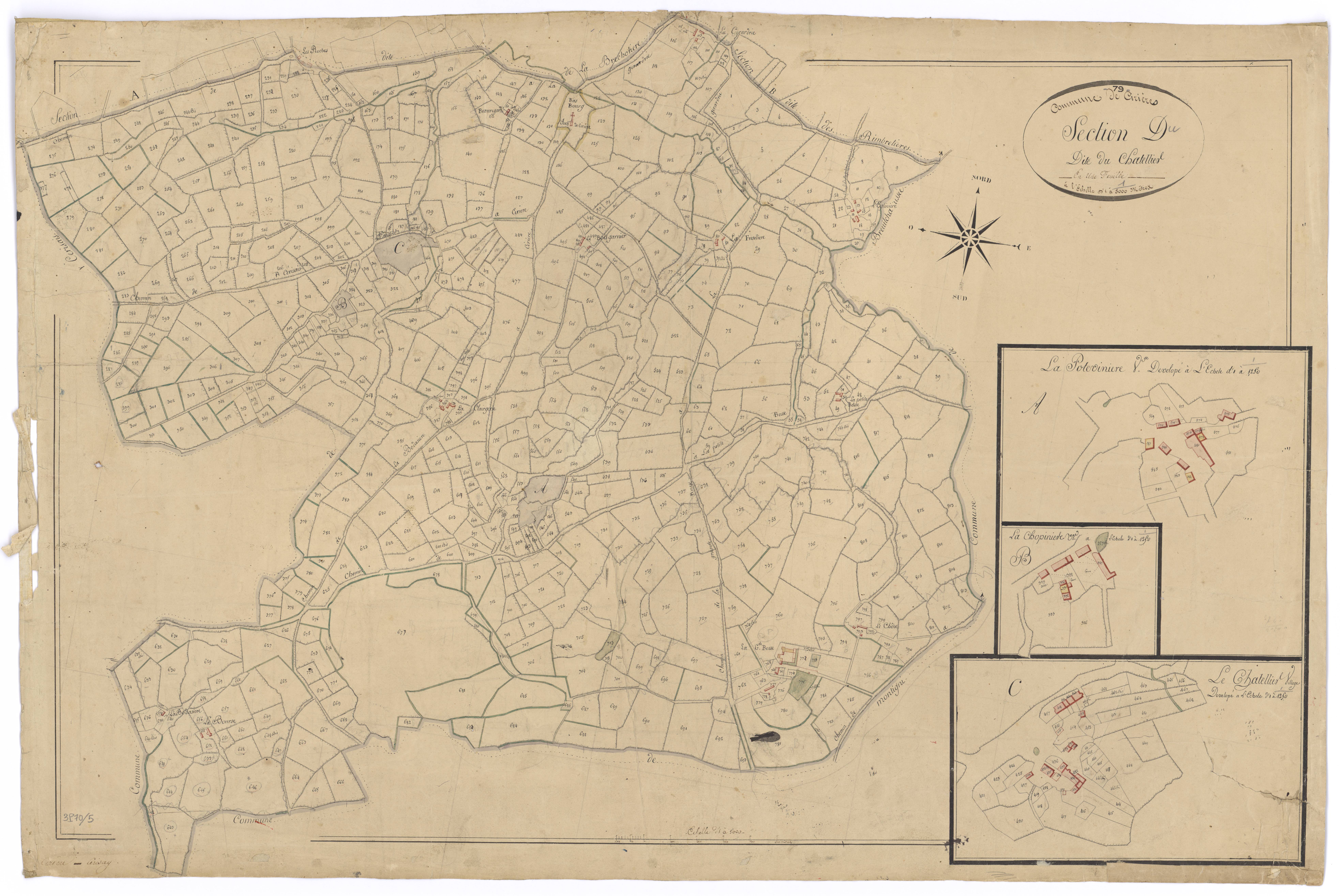 Cirières - FRAD079_CADASTRE_NAPOLEONIEN Section D dite du Chatellier 