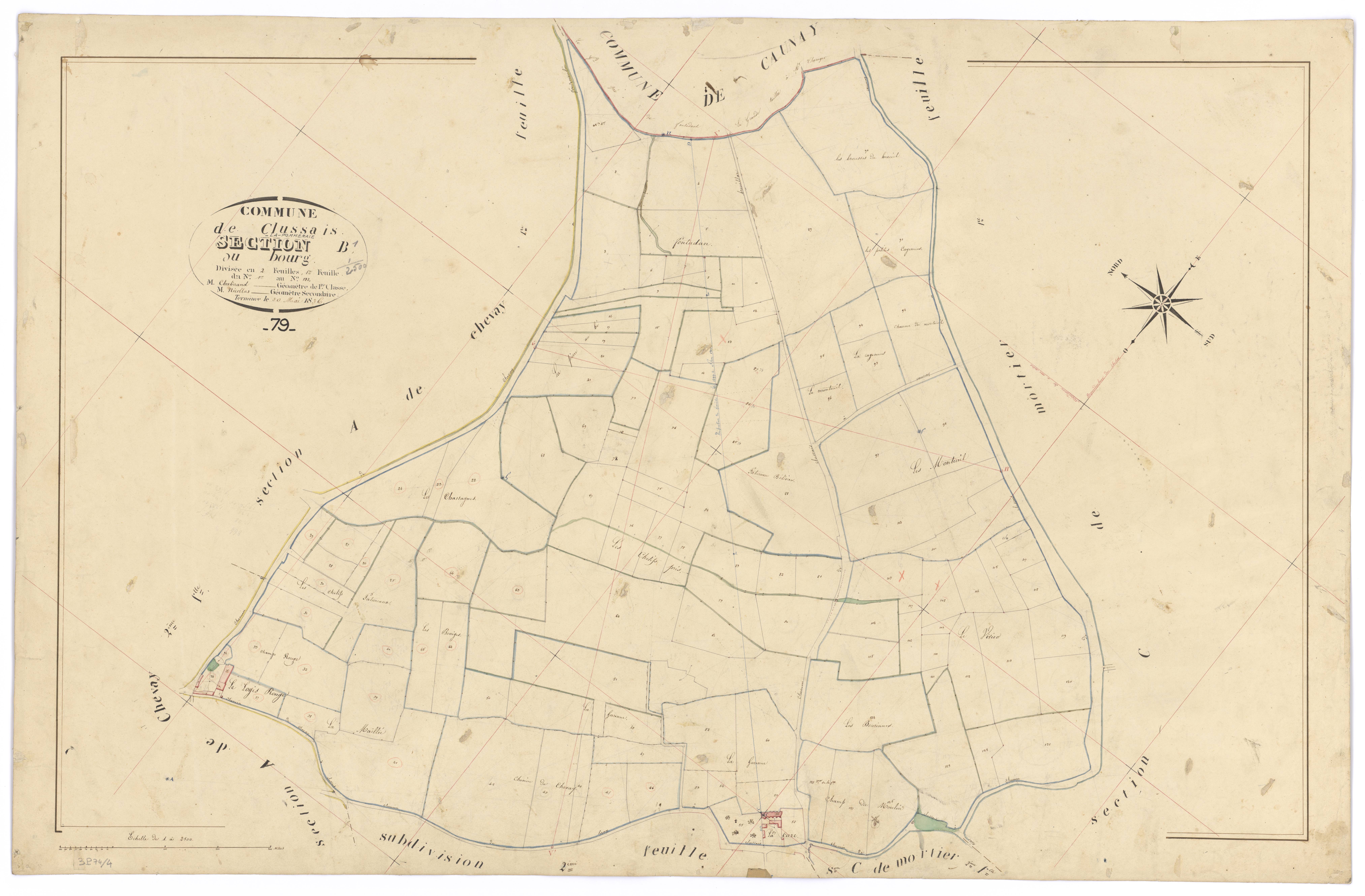 Clussais-la-Pommeraie - FRAD079_CADASTRE_NAPOLEONIEN Section B1 dite du Bourg 