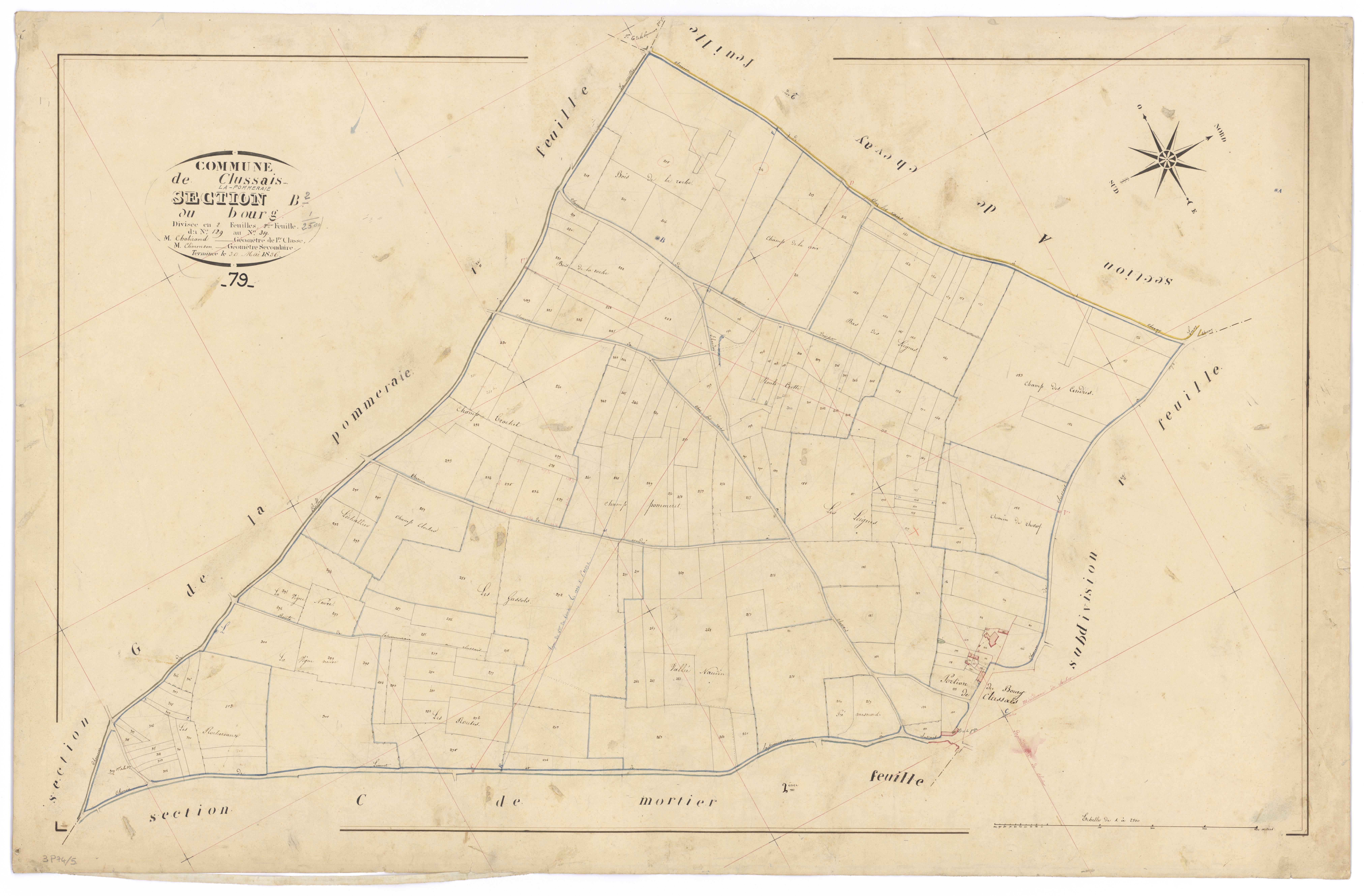Clussais-la-Pommeraie - FRAD079_CADASTRE_NAPOLEONIEN Section B2 dite du Bourg 