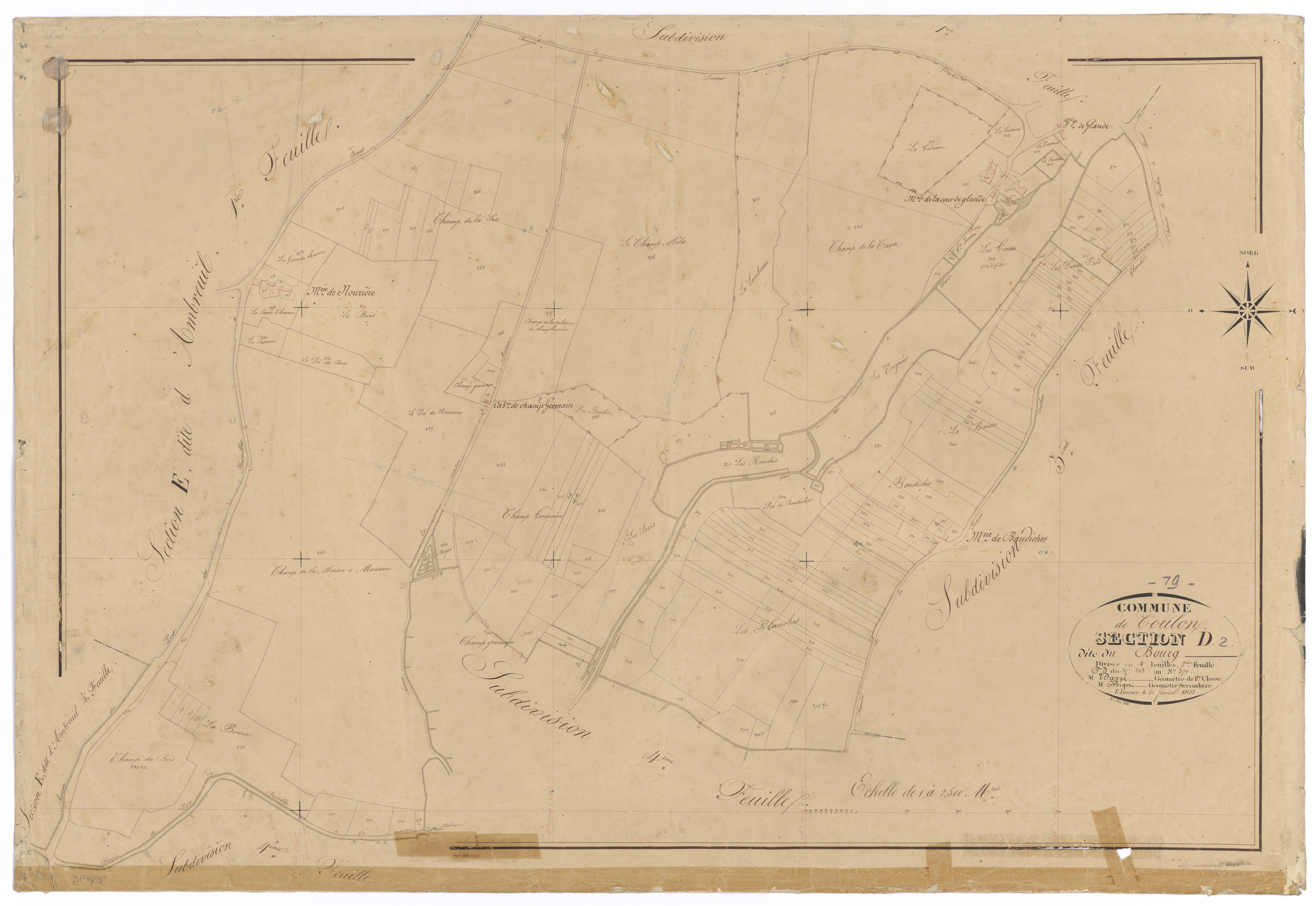 Coulon - FRAD079_CADASTRE_NAPOLEONIEN Section D2 dite du Bourg 