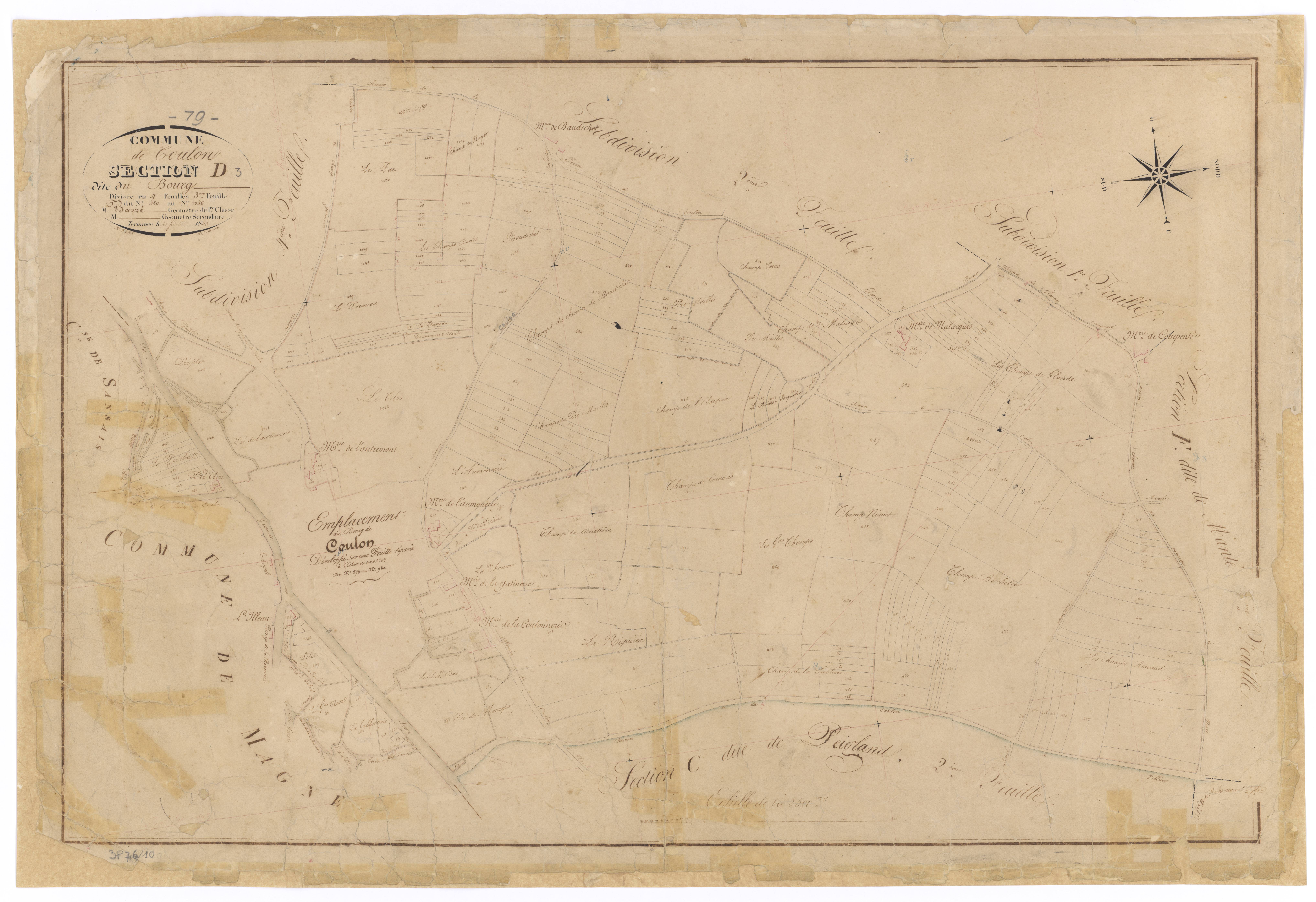 Coulon - FRAD079_CADASTRE_NAPOLEONIEN Section D3 dite du Bourg 