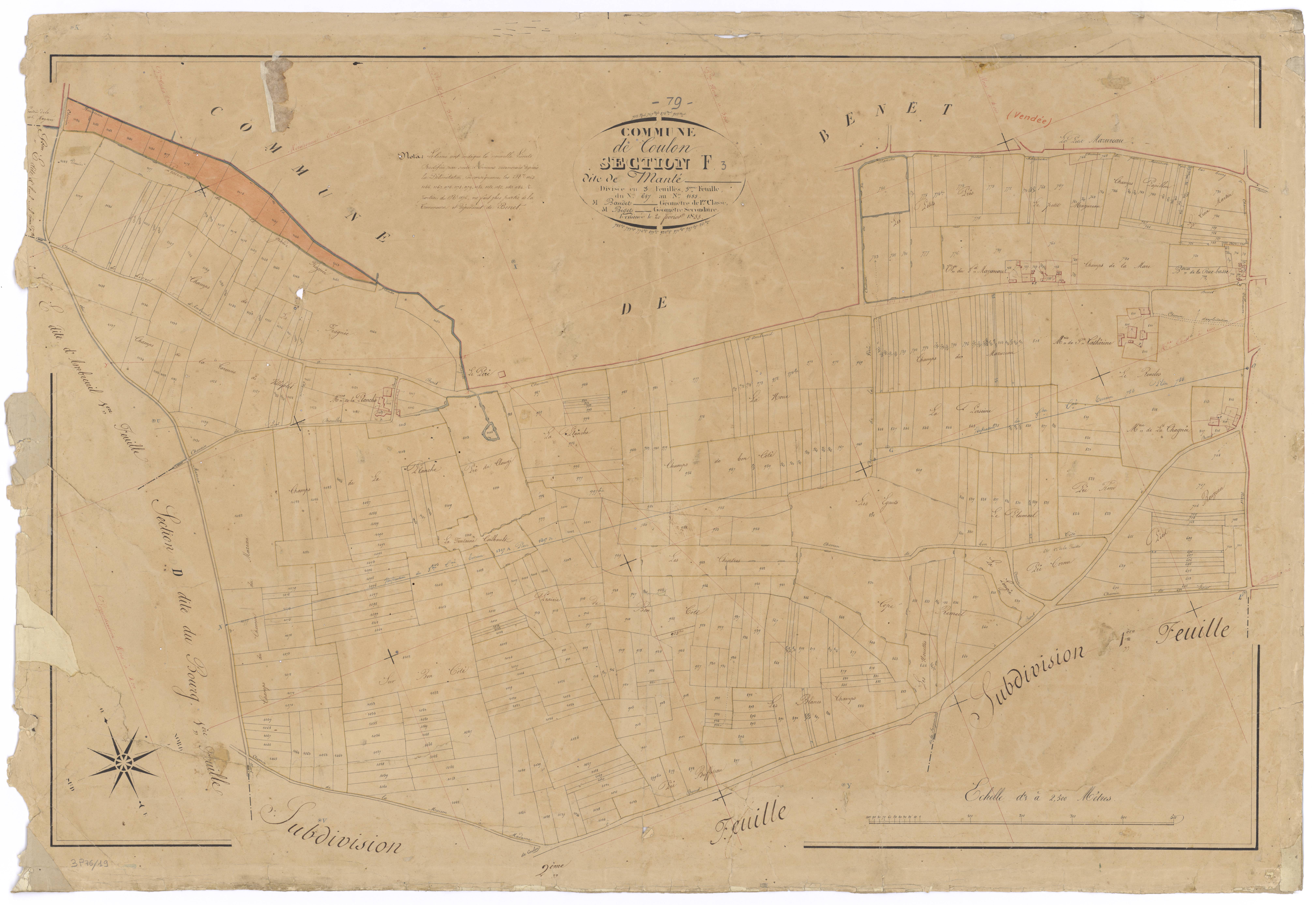 Coulon - FRAD079_CADASTRE_NAPOLEONIEN Section F3 dite de Manté 
