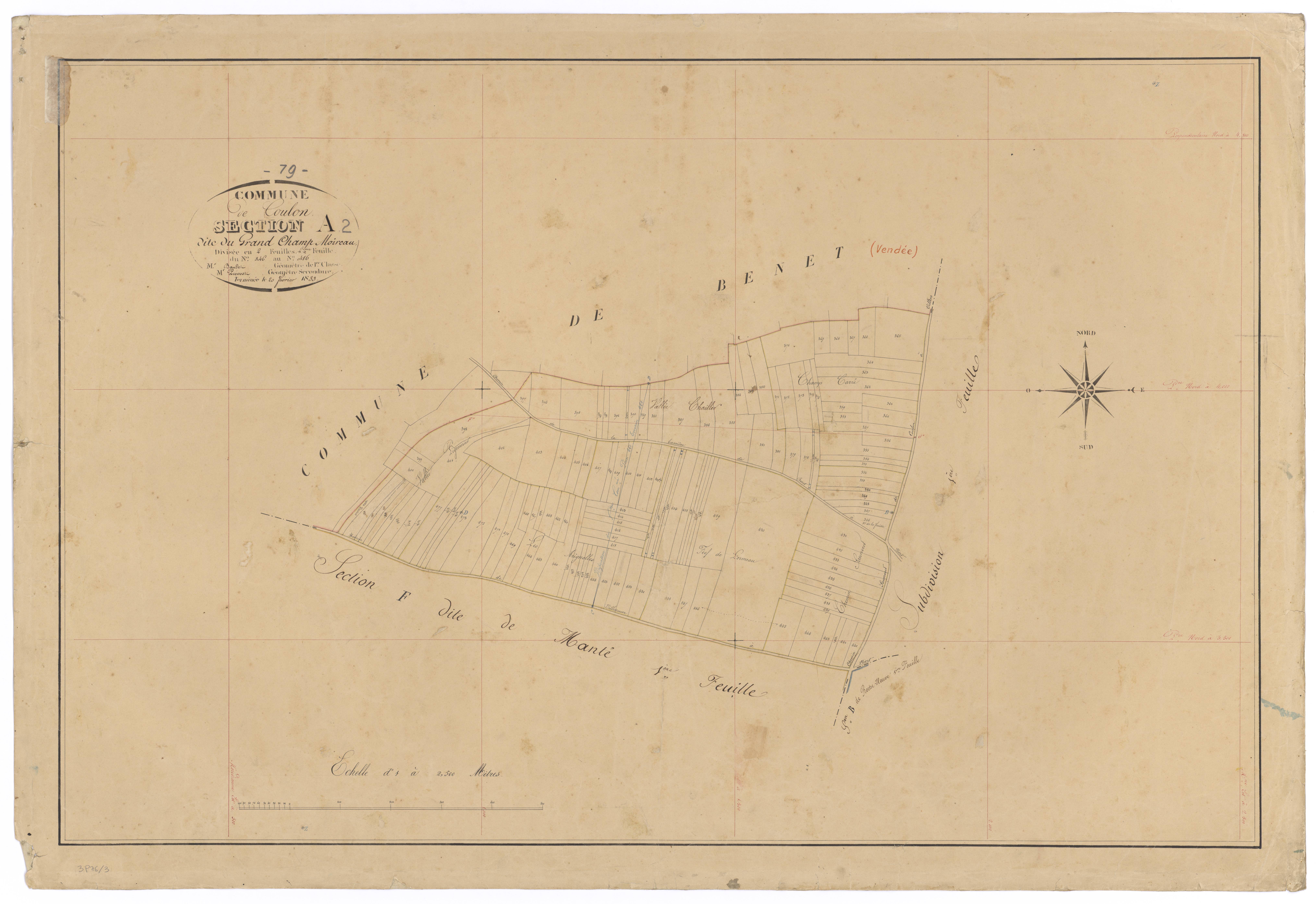 Coulon - FRAD079_CADASTRE_NAPOLEONIEN Section A2 dite du Grand Champ Moireau 