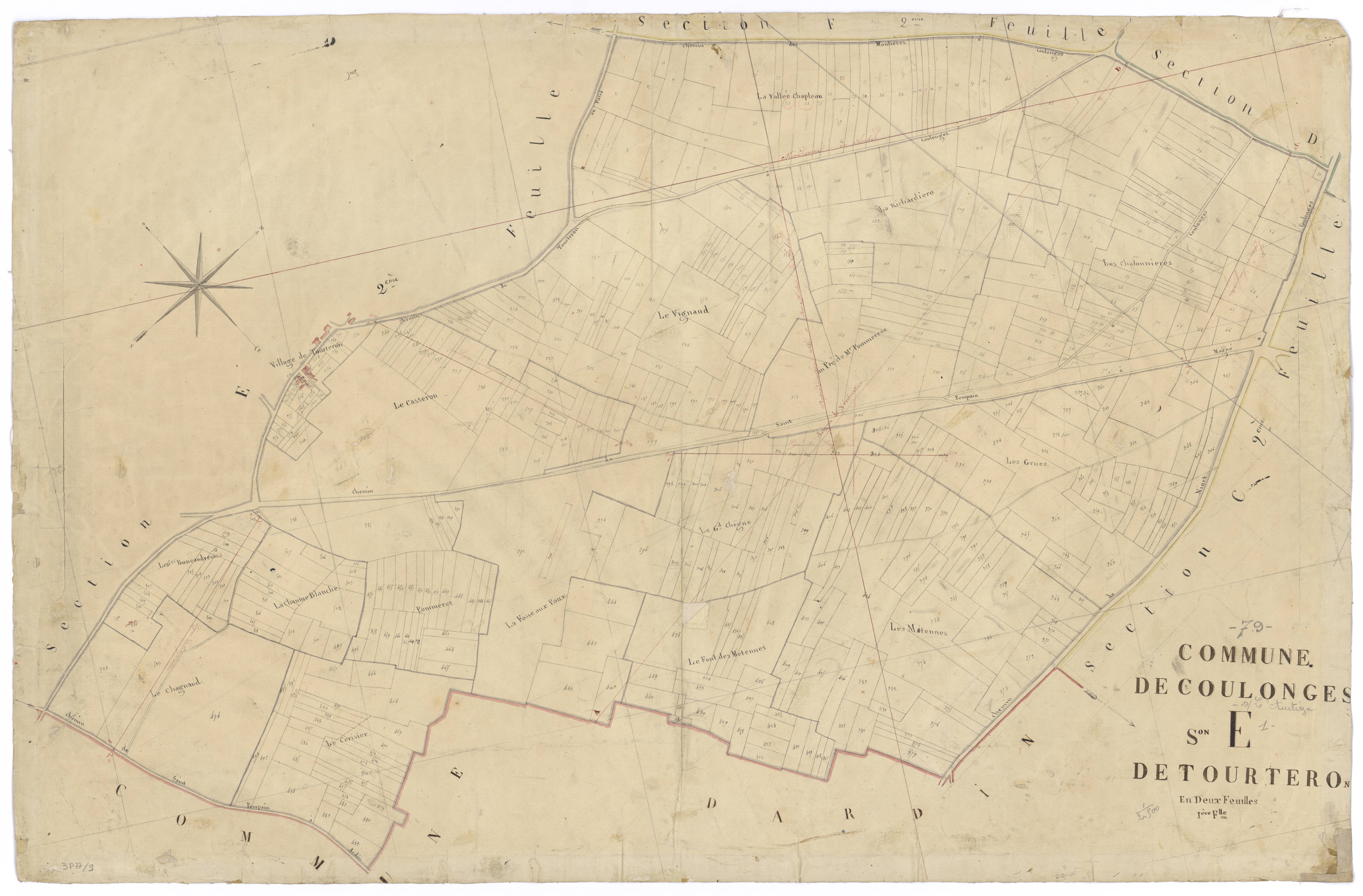 Coulonges-sur-l'Autize - FRAD079_CADASTRE_NAPOLEONIEN SectionE1 dite de Tourteron