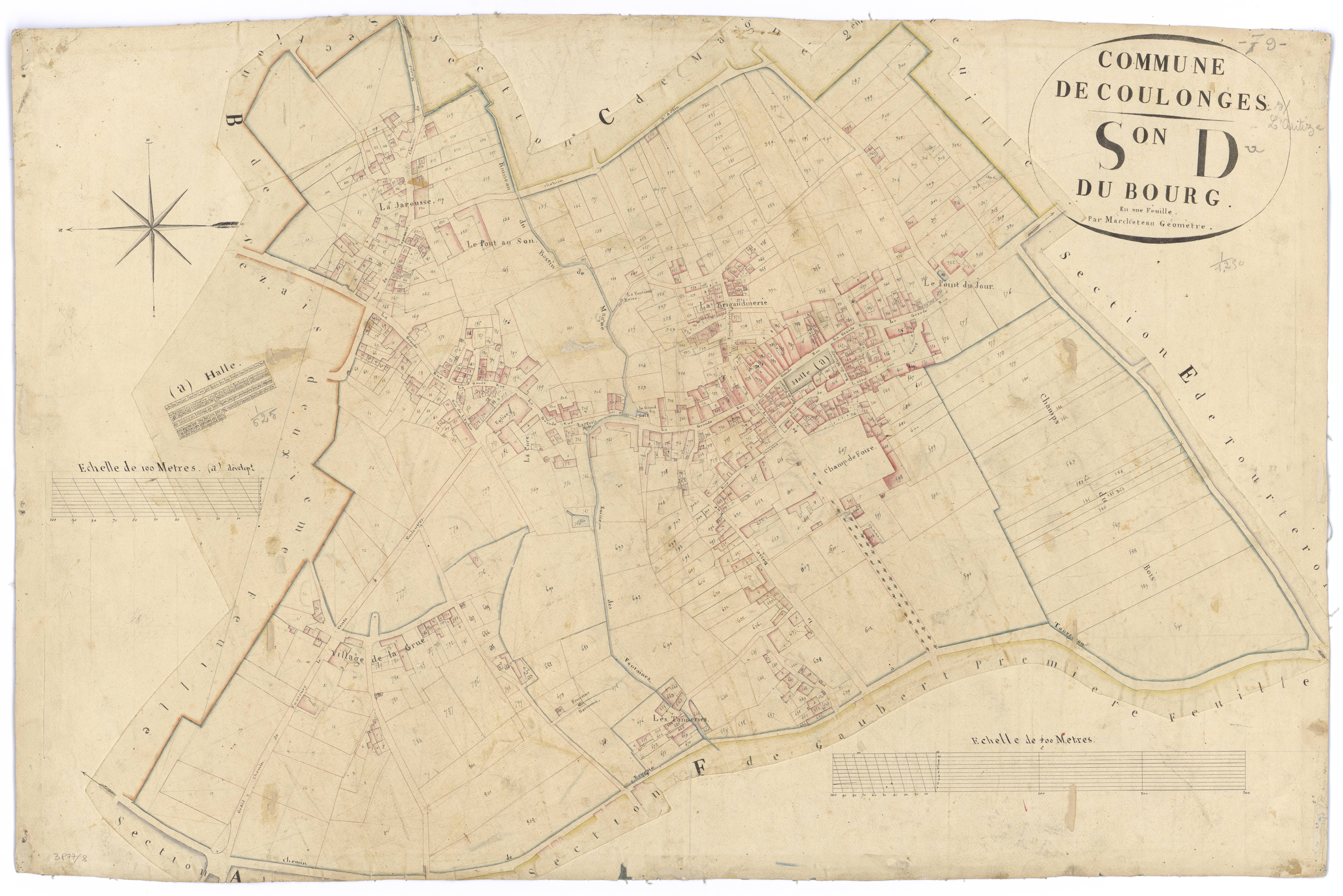 Coulonges-sur-l'Autize - FRAD079_CADASTRE_NAPOLEONIEN Section D dite du Bourg