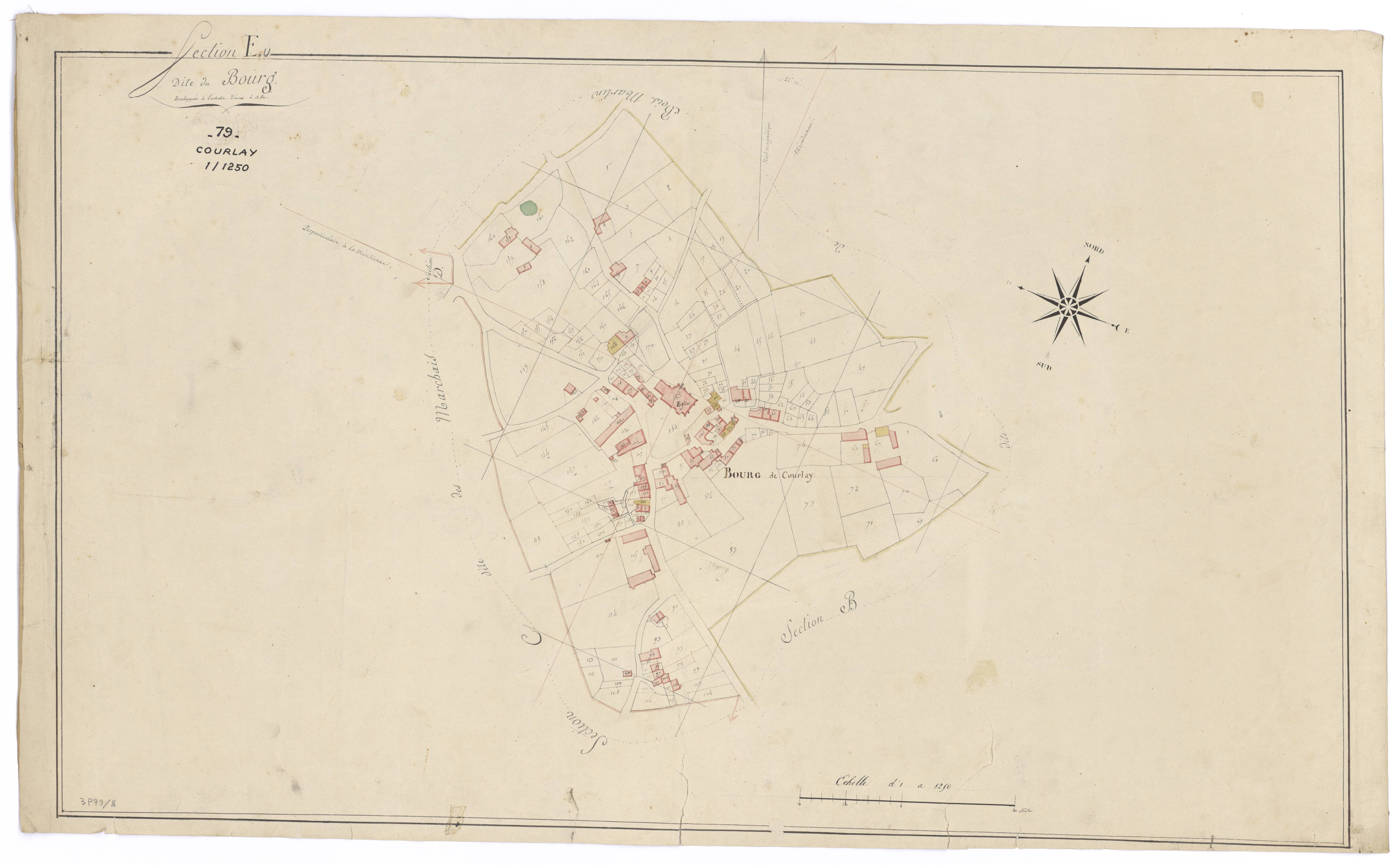 Courlay - FRAD079_CADASTRE_NAPOLEONIEN Section E dite du Bourg