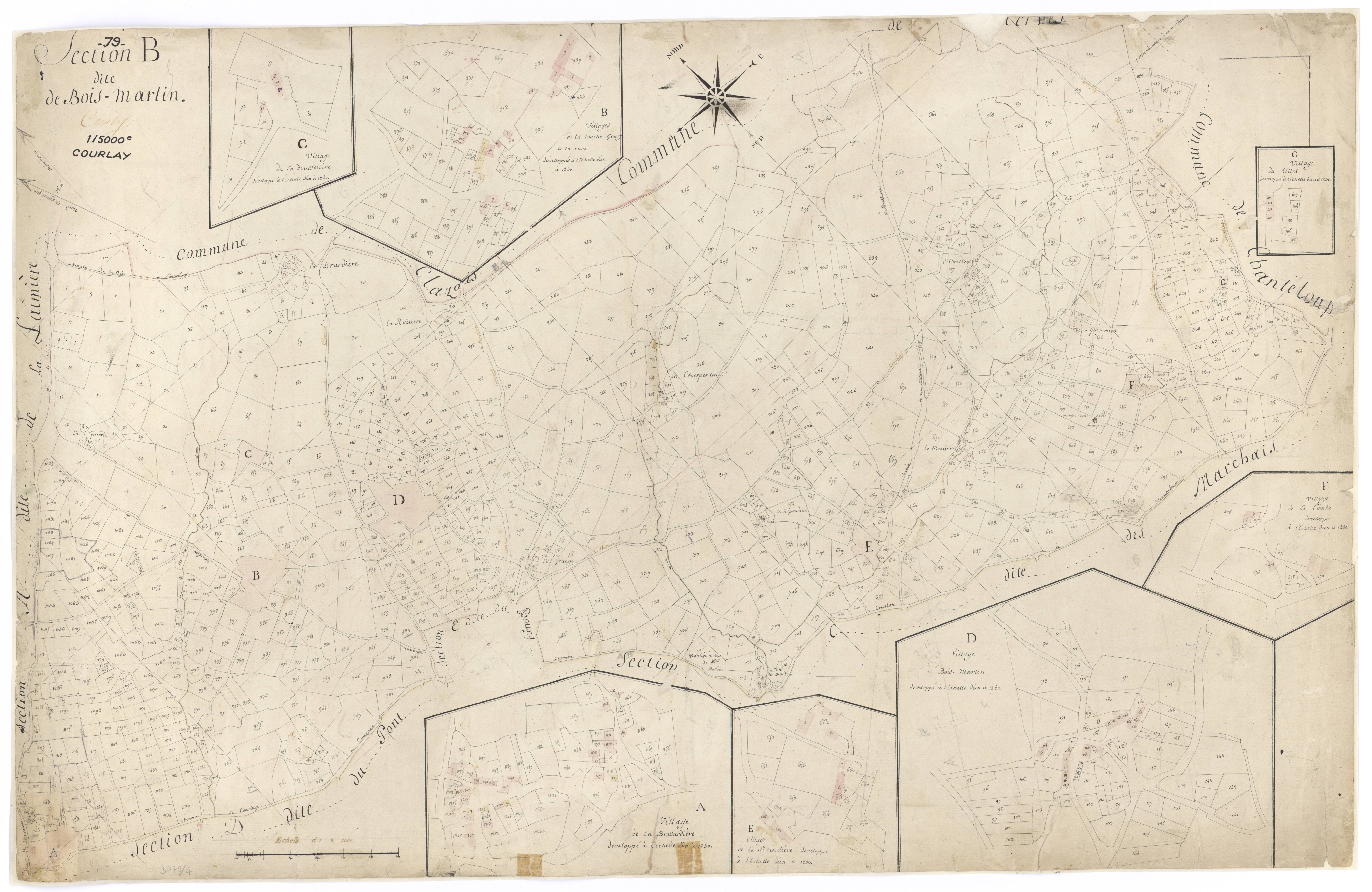 Courlay - FRAD079_CADASTRE_NAPOLEONIEN Section B dite du Bois-Martin