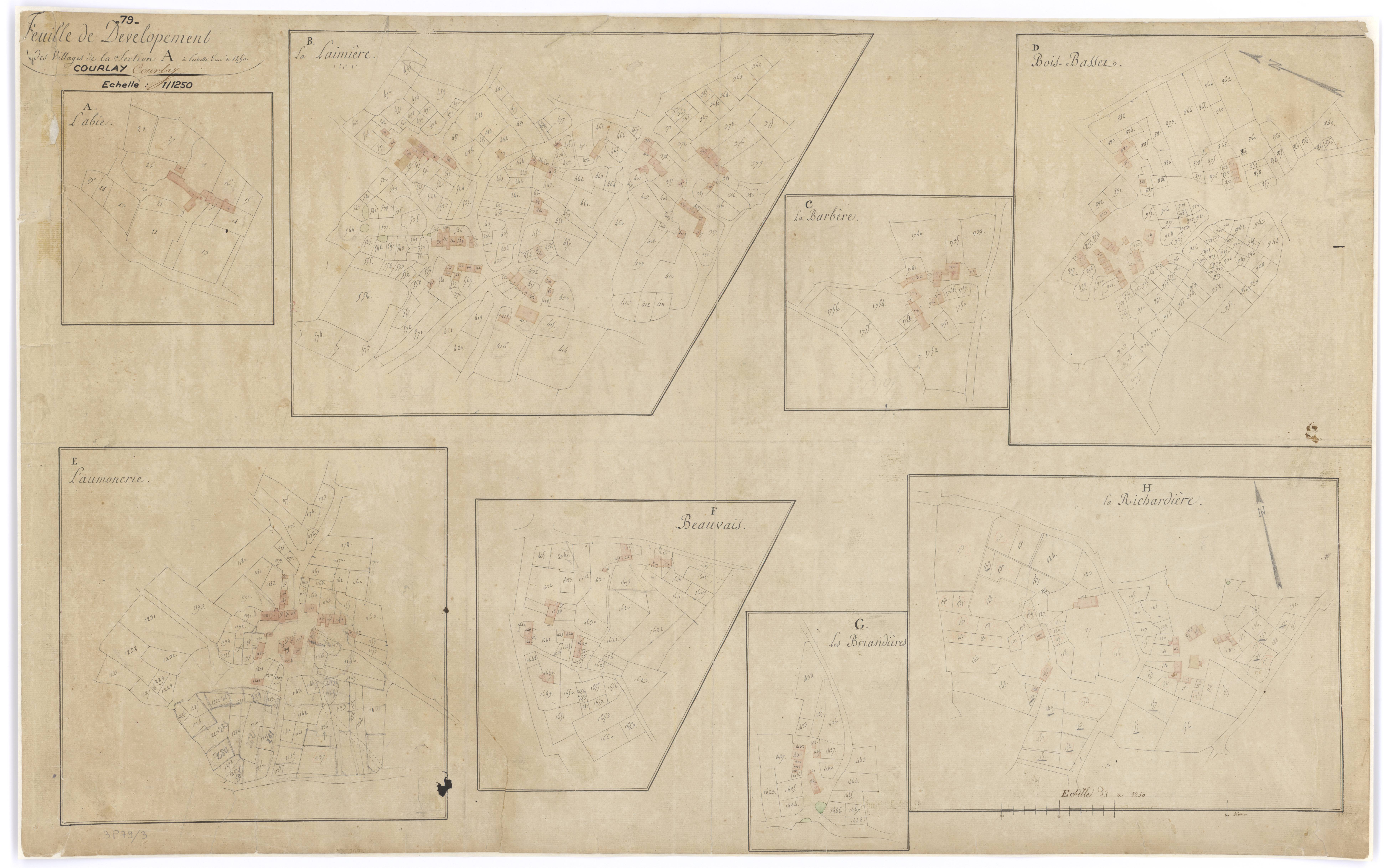 Courlay - FRAD079_CADASTRE_NAPOLEONIEN Feuille de dévelop.A à H