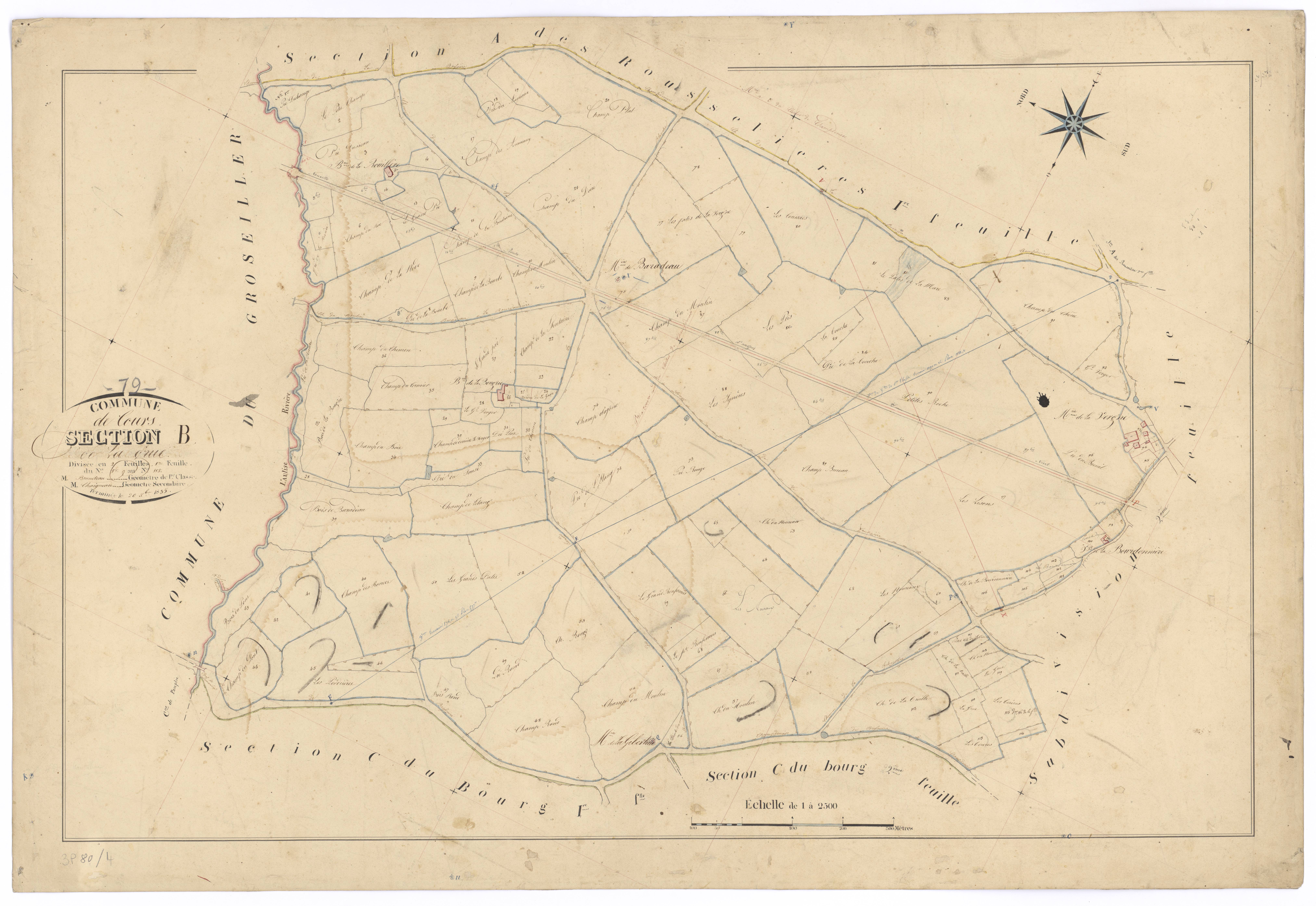 Cours - FRAD079_CADASTRE_NAPOLEONIEN Section B1 dite de la Grue 