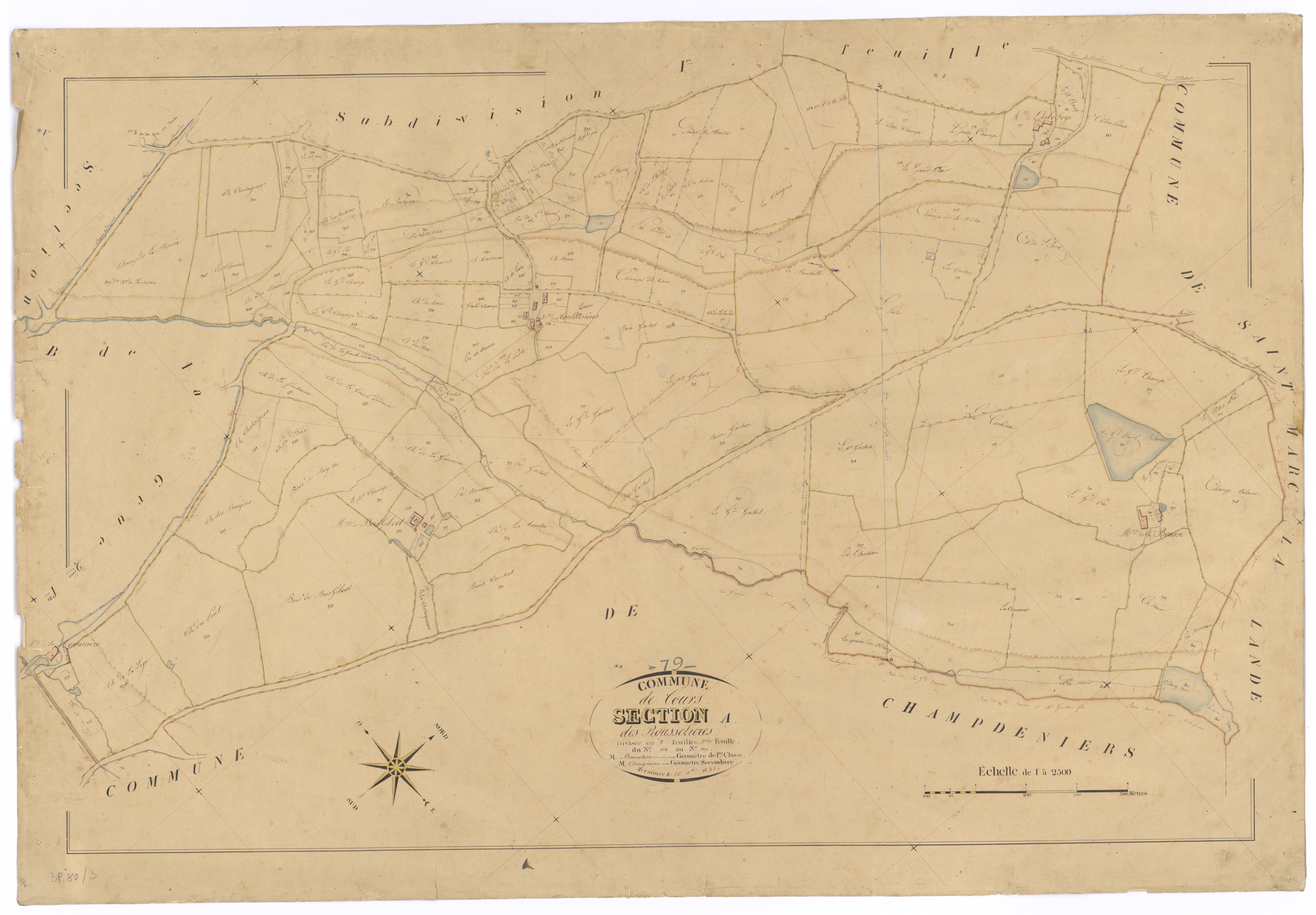 Cours - FRAD079_CADASTRE_NAPOLEONIEN Section A2 dite des Rousselières 