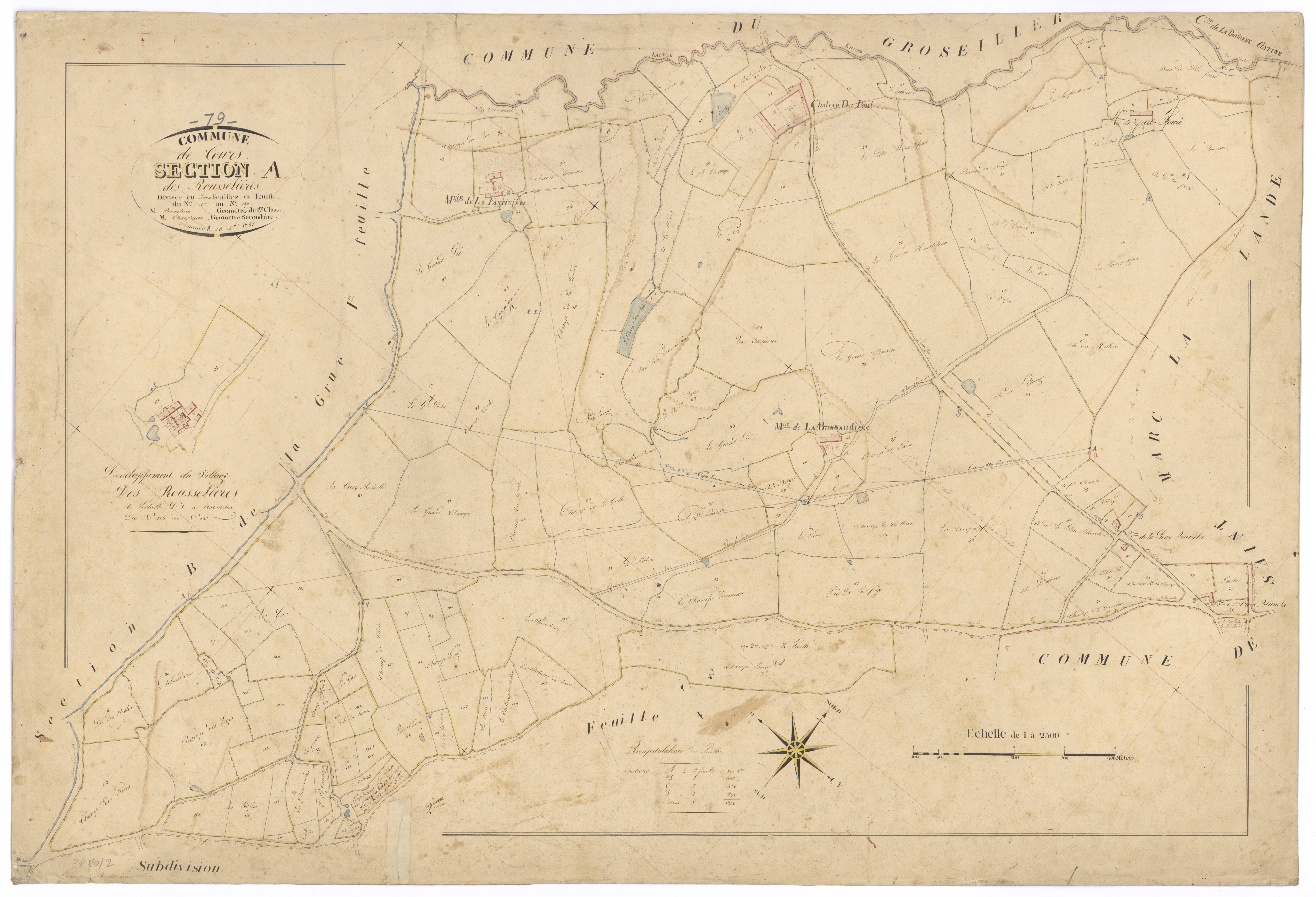 Cours - FRAD079_CADASTRE_NAPOLEONIEN Section A1 dite des Roussielières 
